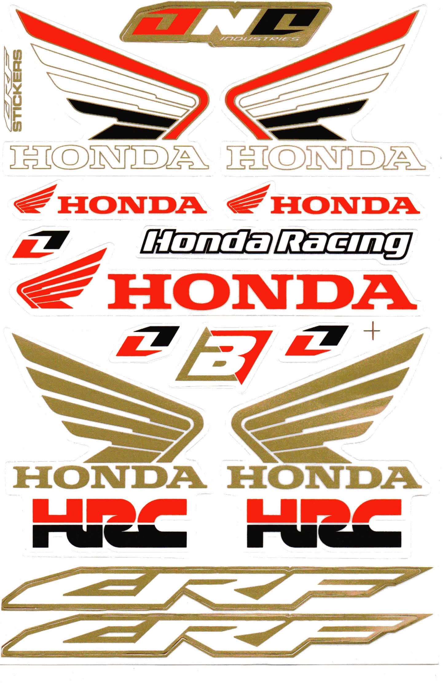 Honda CRF HRC One Industries Gold Wing Sticker Sheet | Motocross Decal CRF-STICKERS