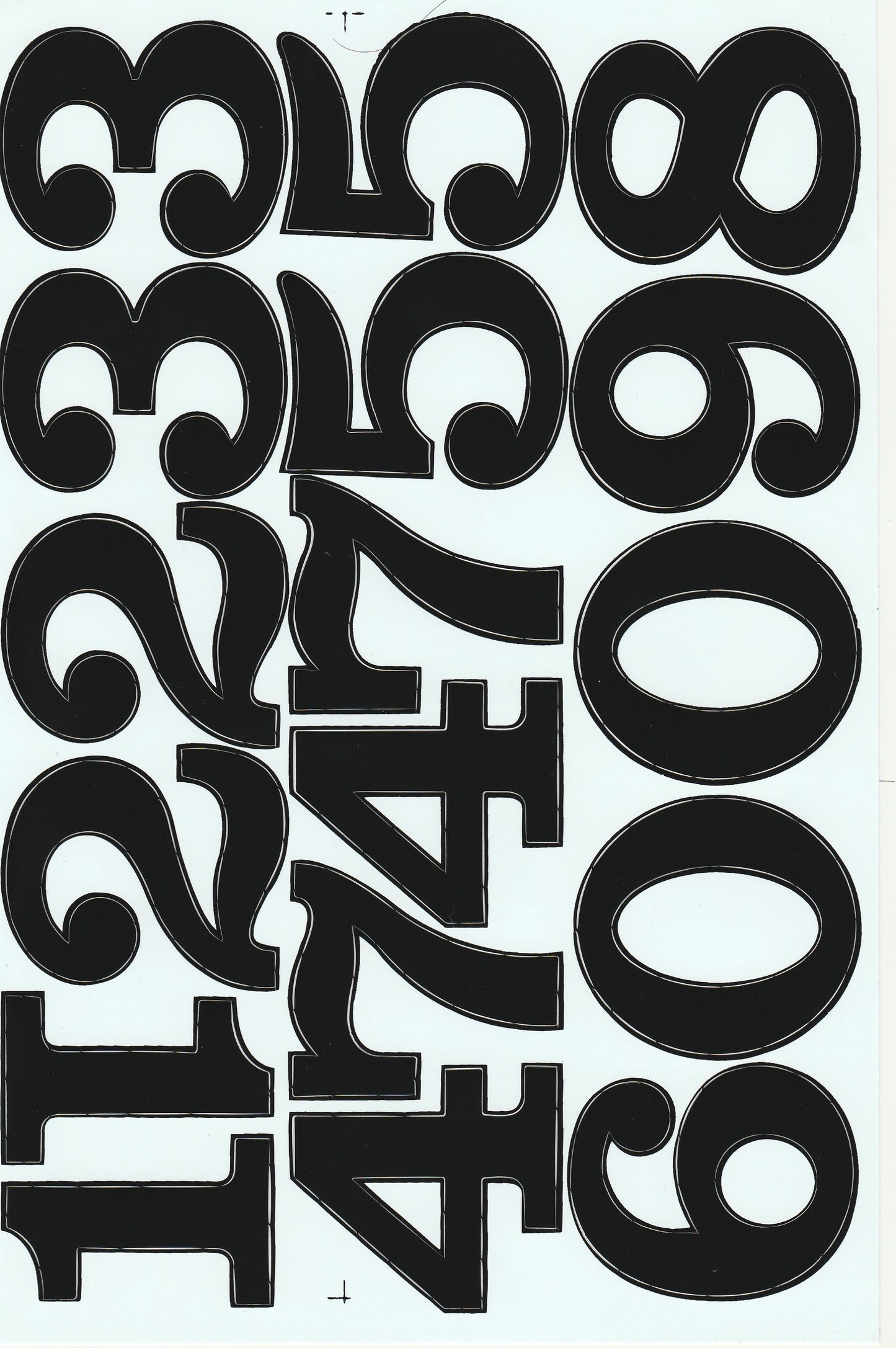 Black Large Number Sticker Sheet 21-Pack | Mailbox House Number Decal