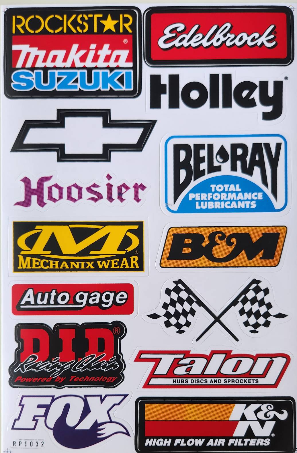 Rockstar Suzuki Edelbrock Holley Chevrolet Bel-Ray Fox K&N Sticker Sheet | Car Decal RP1032