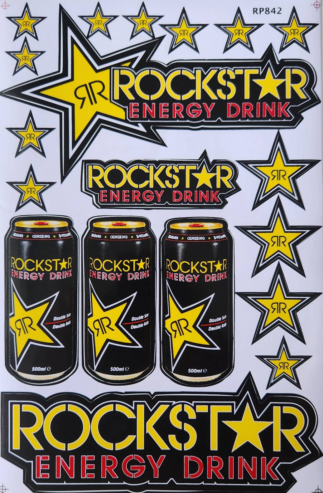 Rockstar Energy Drink Sticker Sheet 21-Pack | Motocross Decal RP842