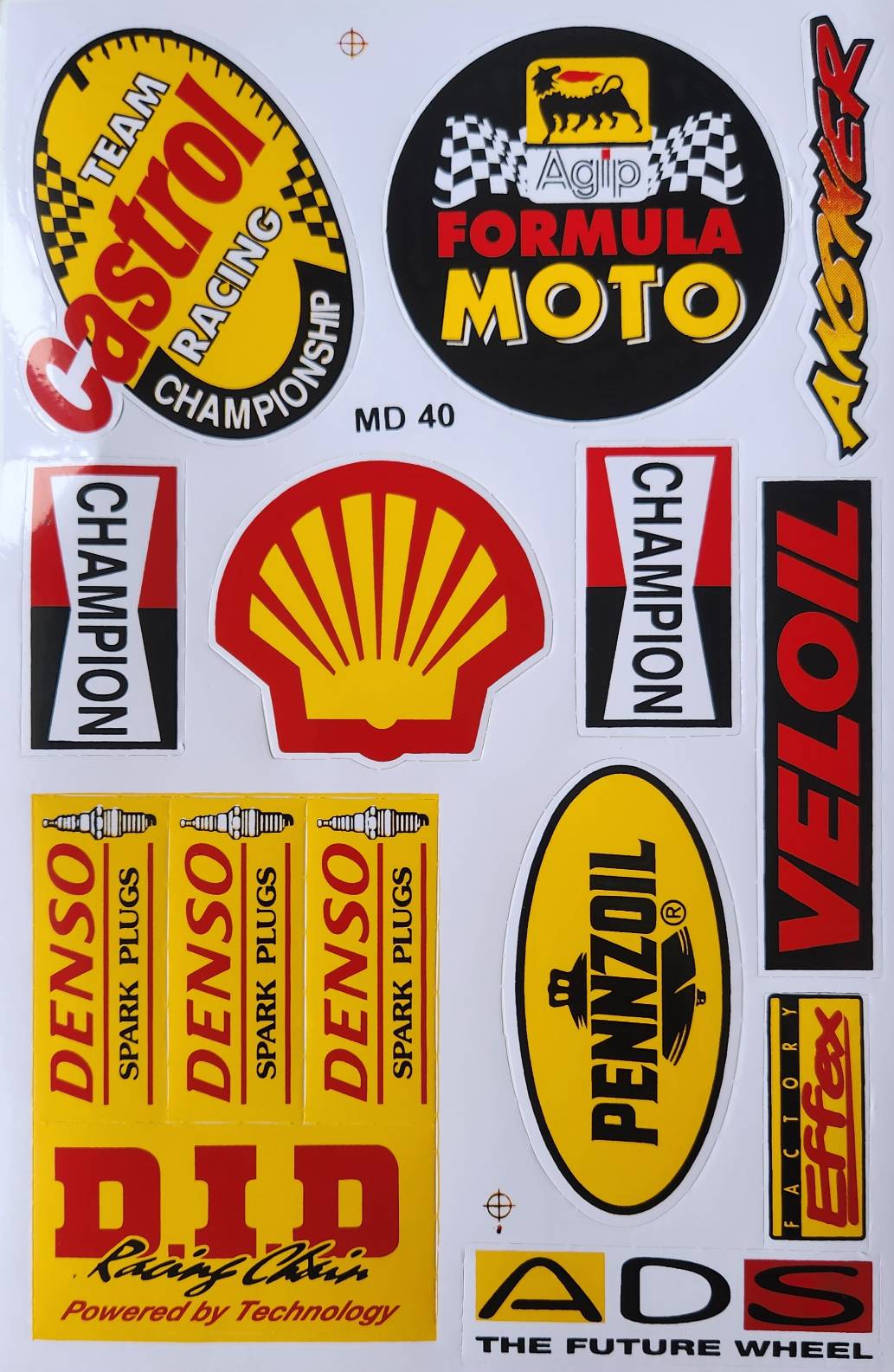 Castrol Agip Shell Champion Denso DID Pennzoil Veloil Factory Effex Sticker Sheet | Car Decal MD40