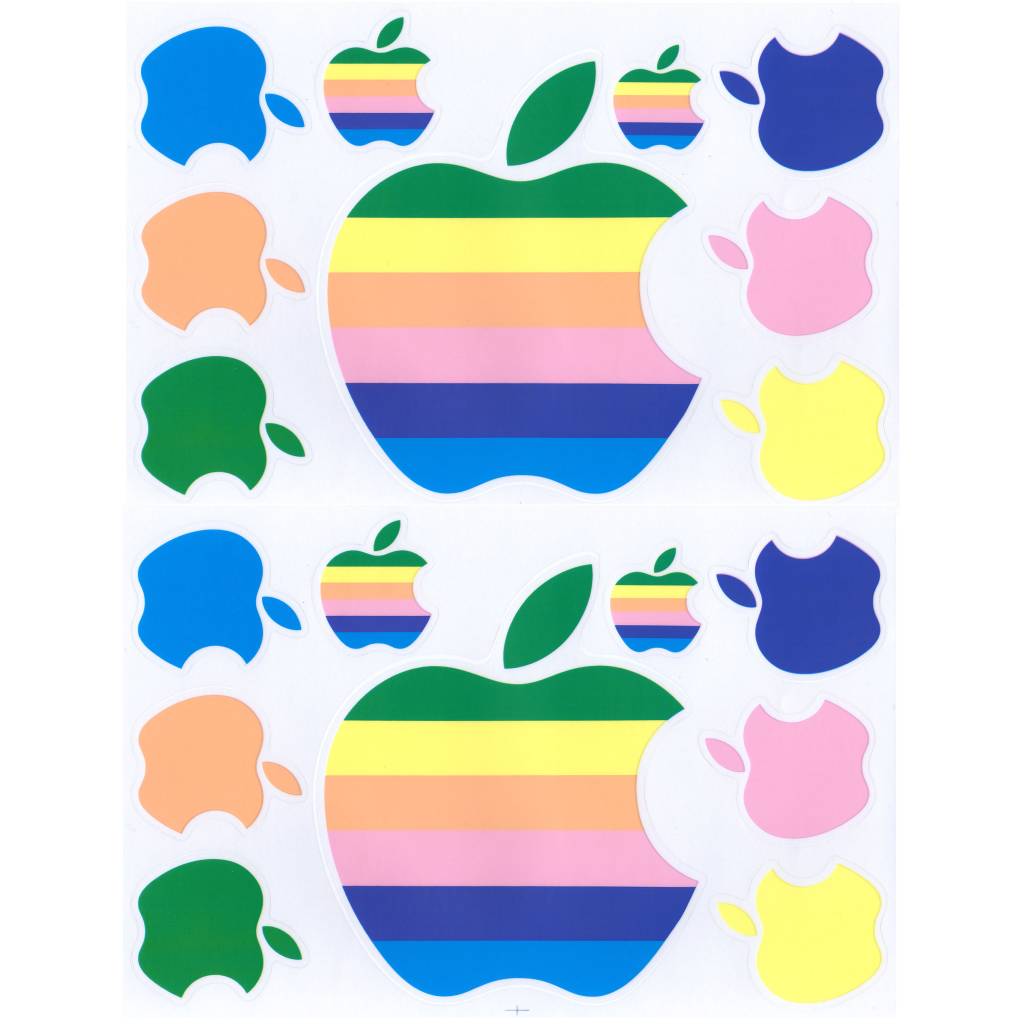 Apple Pastel Sticker Sheet | 2 Aufklebebögen F4 | Computer