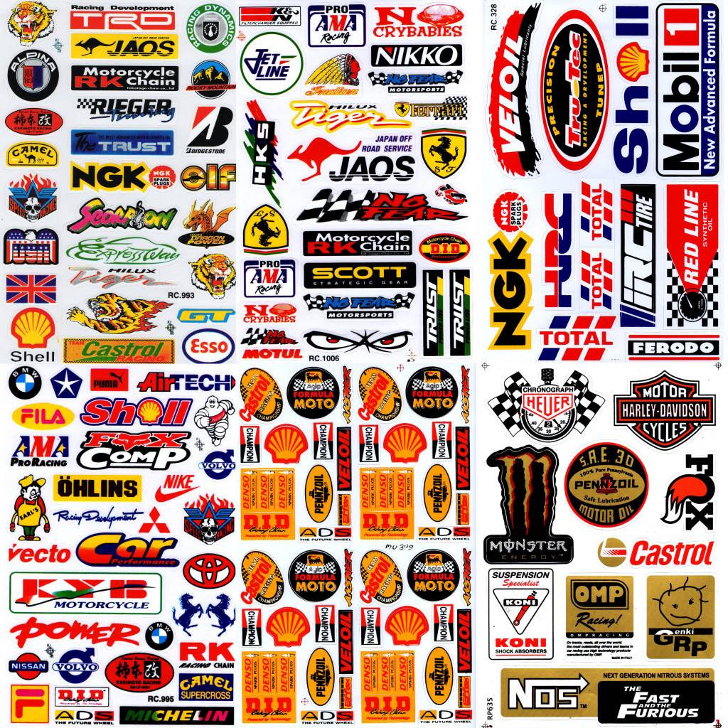 Racing Sticker Sheet MIX | 6 Aufklebebögen F4 | Premium
