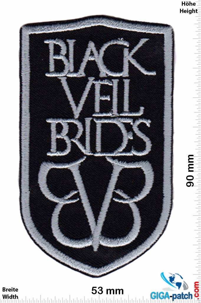 Black Veil Brides BVB Shield Logo Embroidered Patch 53x90mm – Silver & Black
