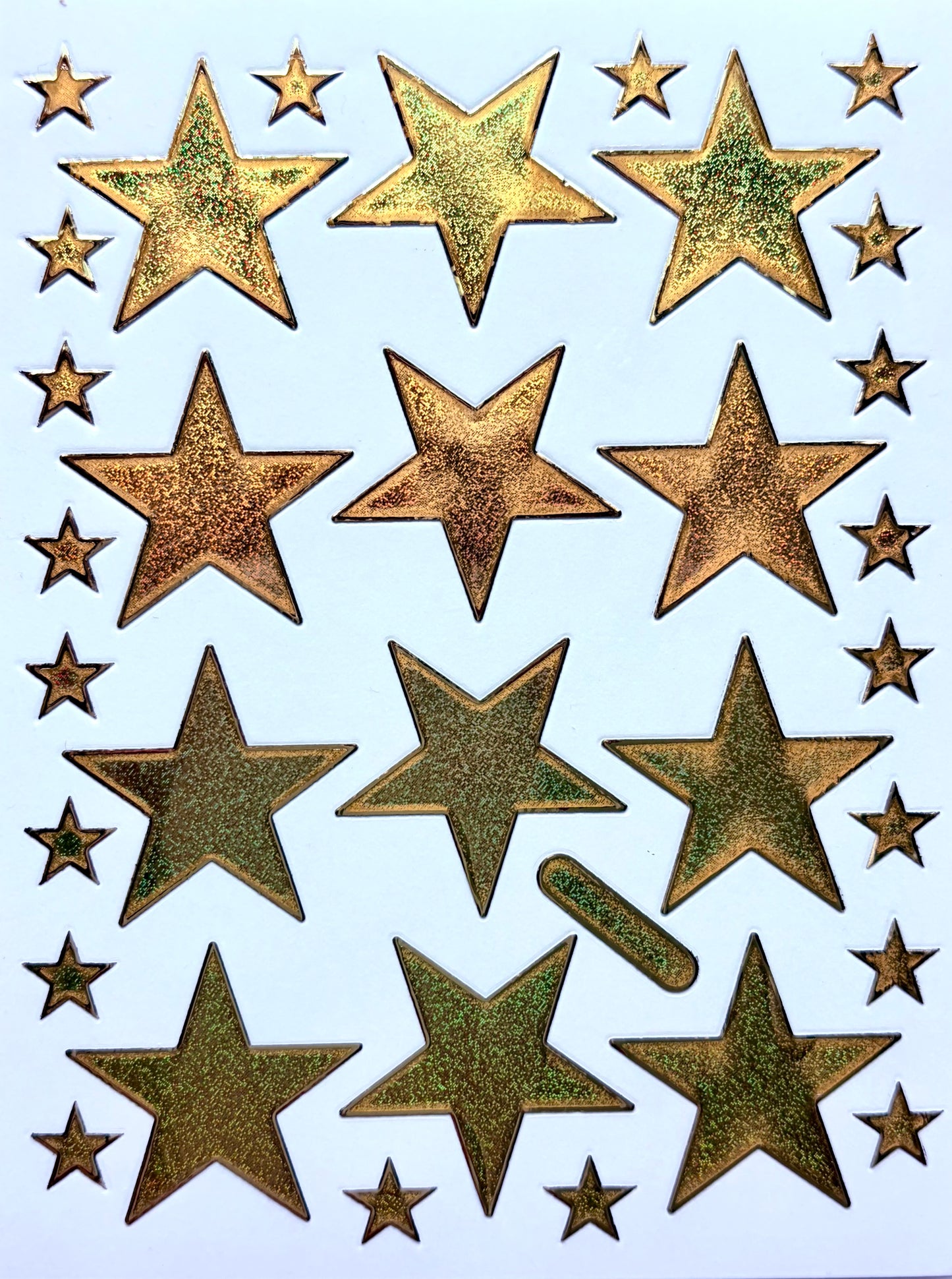 Gold Glitter Star Sticker Set 28-Pack | Decoration Craft Decal