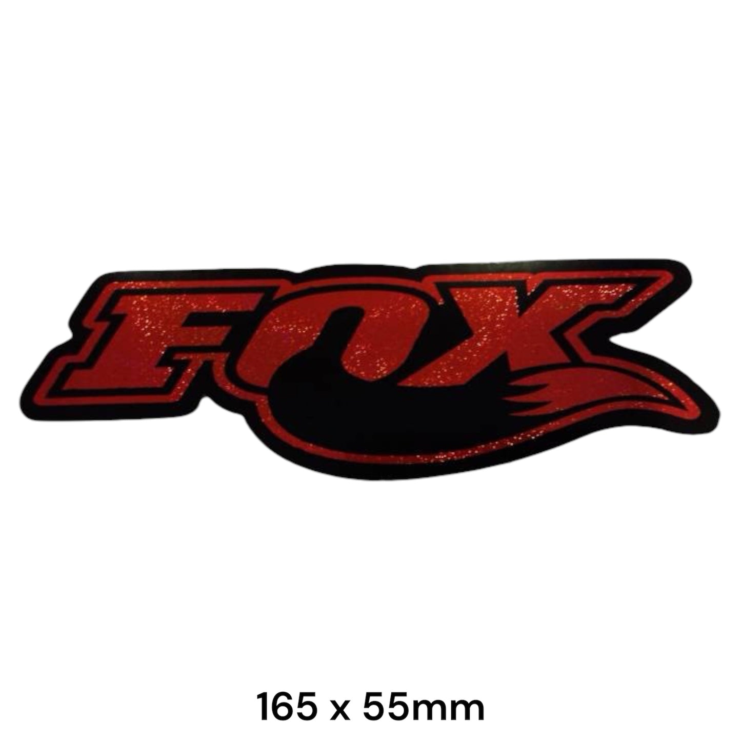 FOX Font with Tail Sticker Glitter Black Red | 2 Pcs