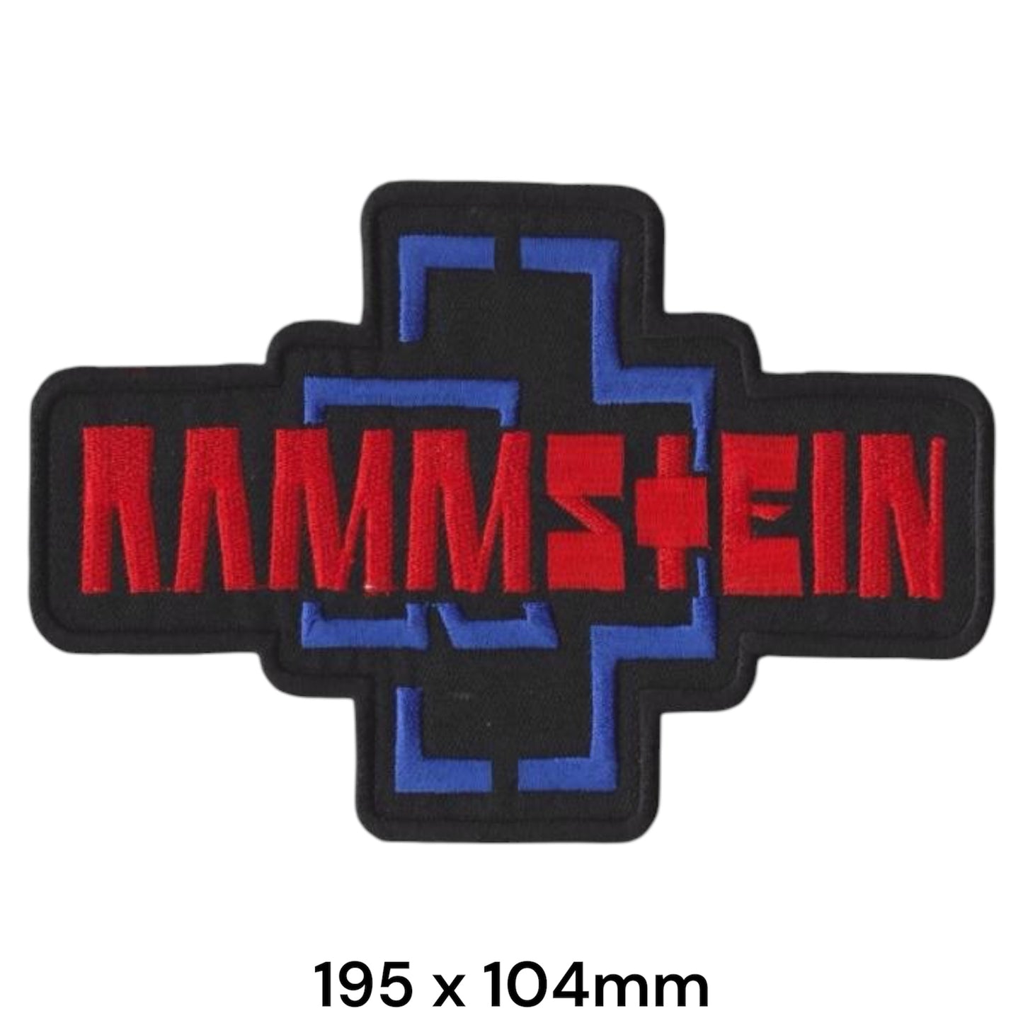Rammstein Patch Big Red Blue | Embroidered Rock Band Iron-On Patch