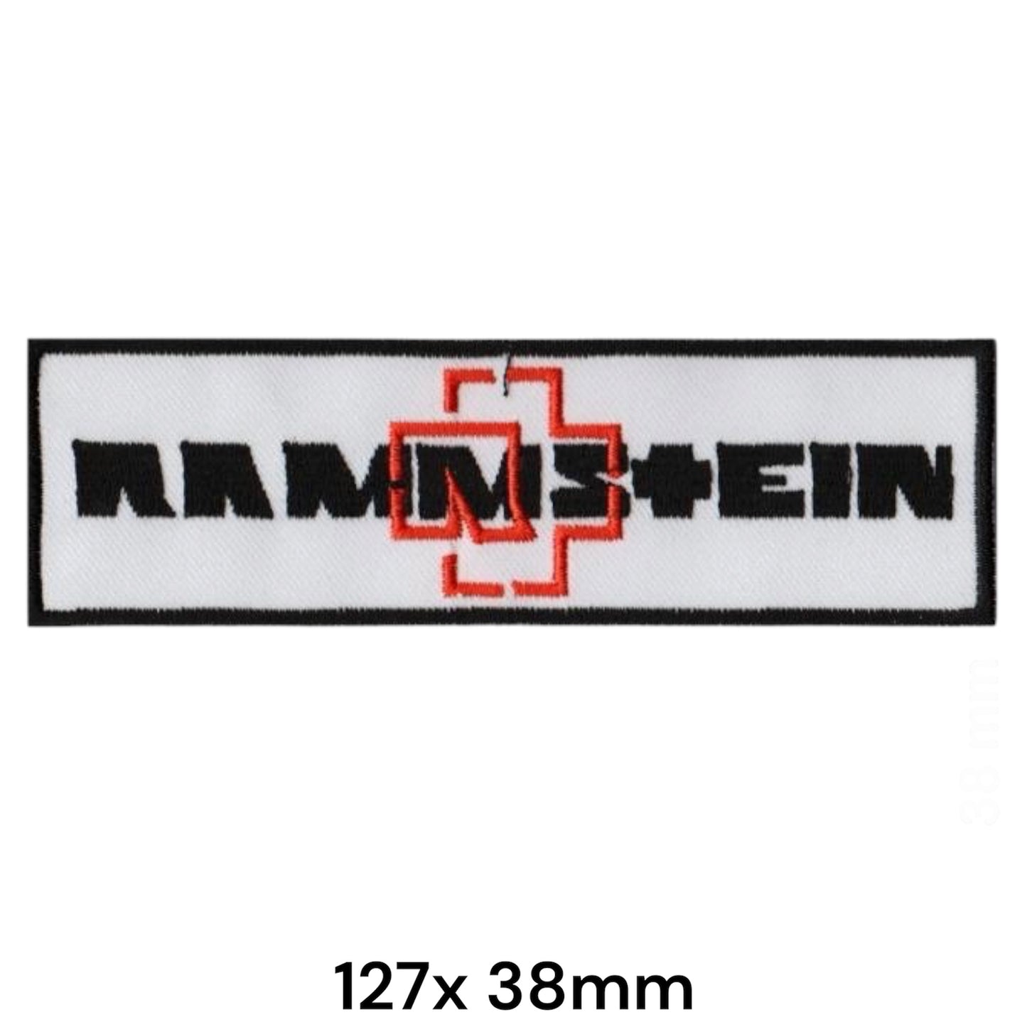 Rammstein Patch Black White Orange | Embroidered Rock Band Iron-On