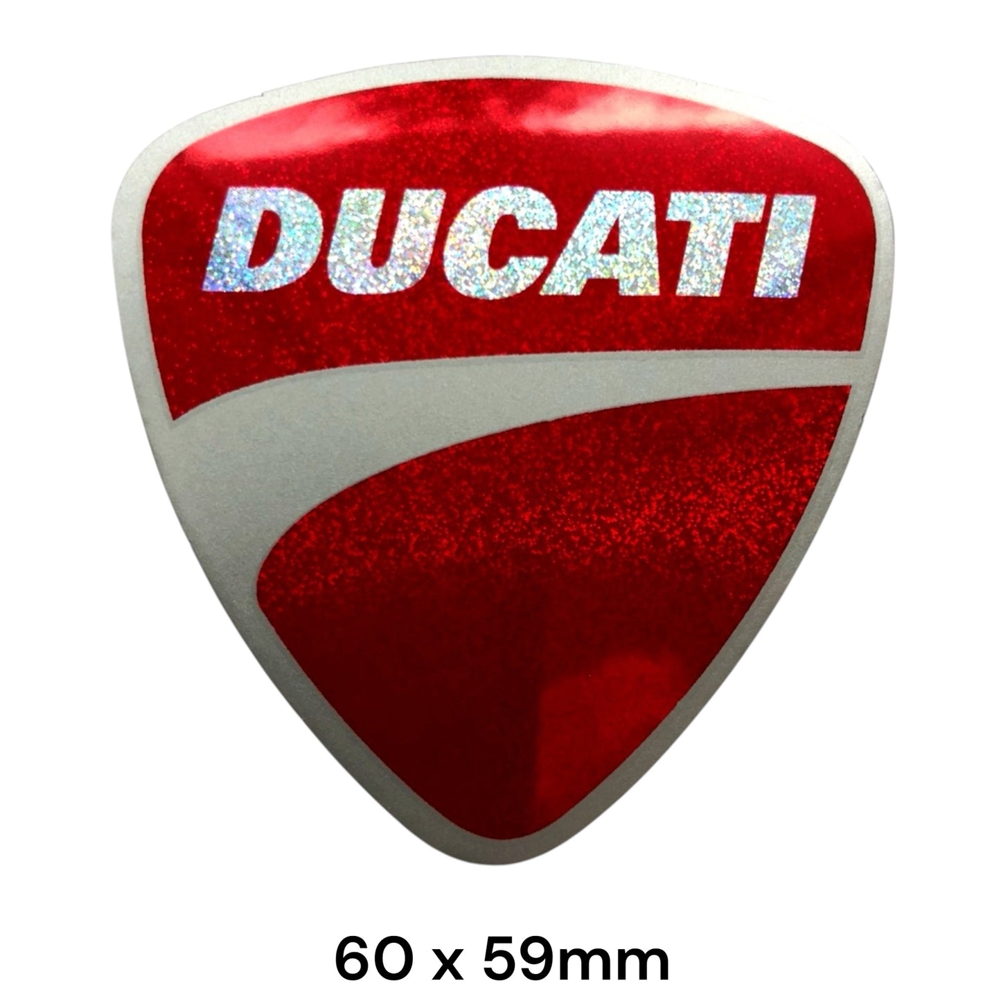 Ducati Shield Sticker Holographic | Motorcycle Logo Decal