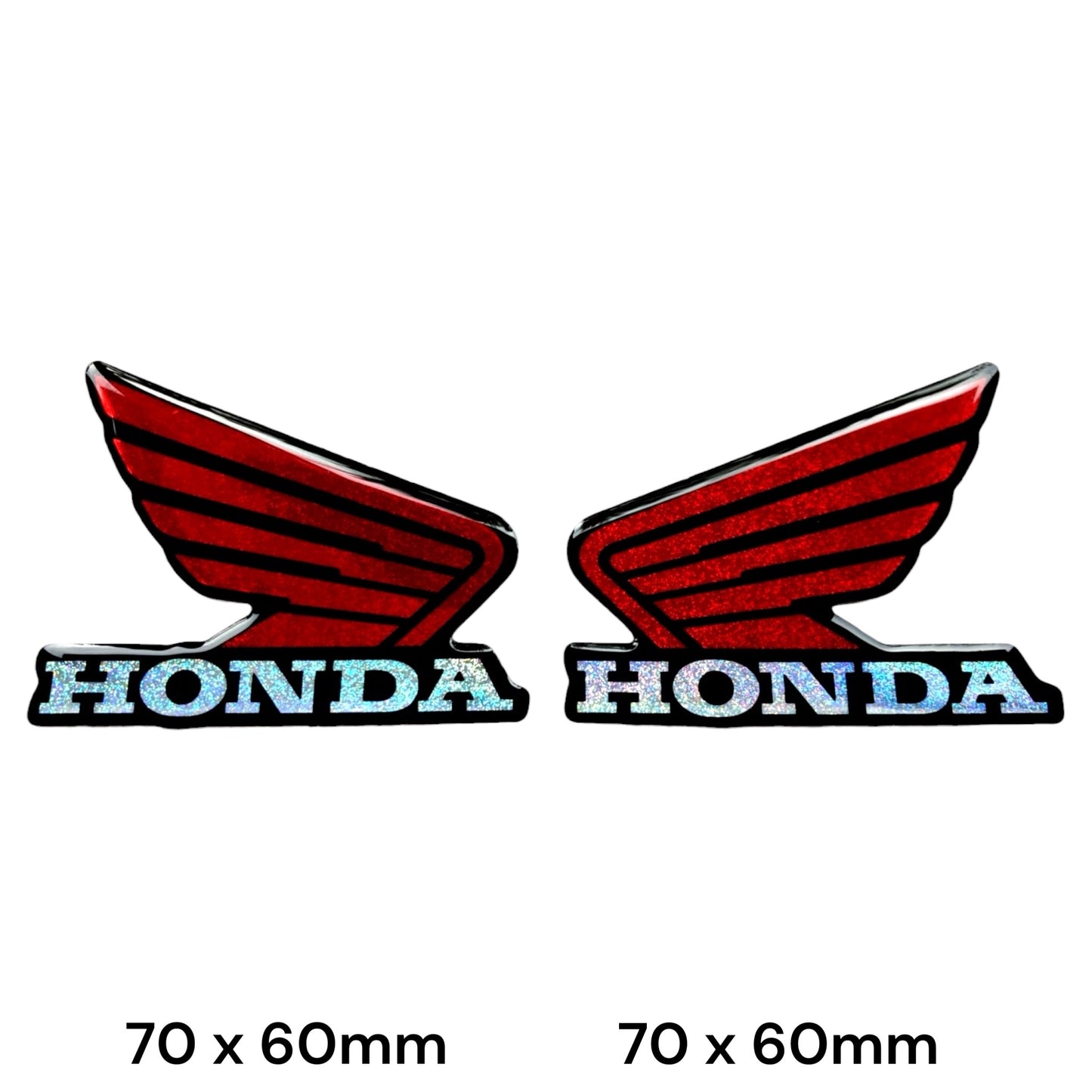 Honda Wing Sticker Holographic Red 2-Pack | Motorcycle Car Decal