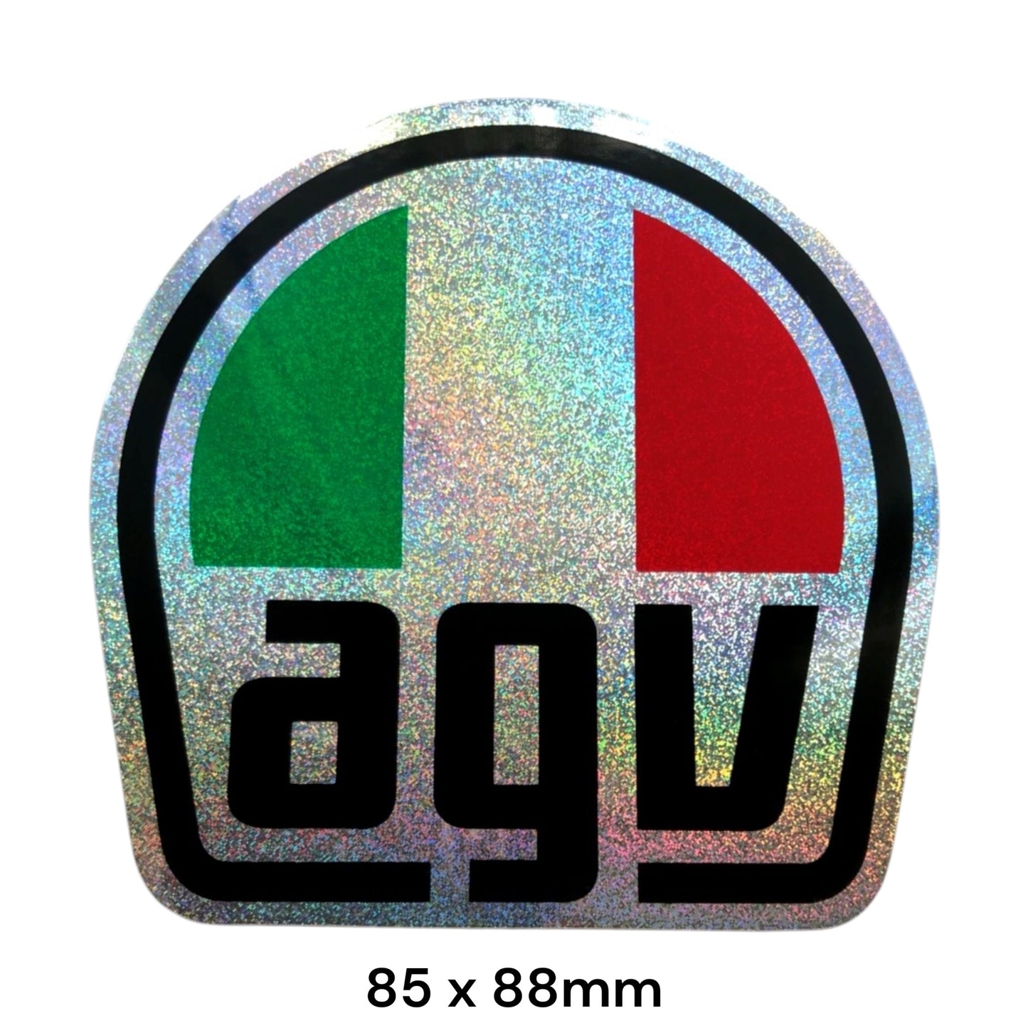 AGV Helmet Sticker Holographic Glitter | Italian Motorcycle Helmet Brand Decal