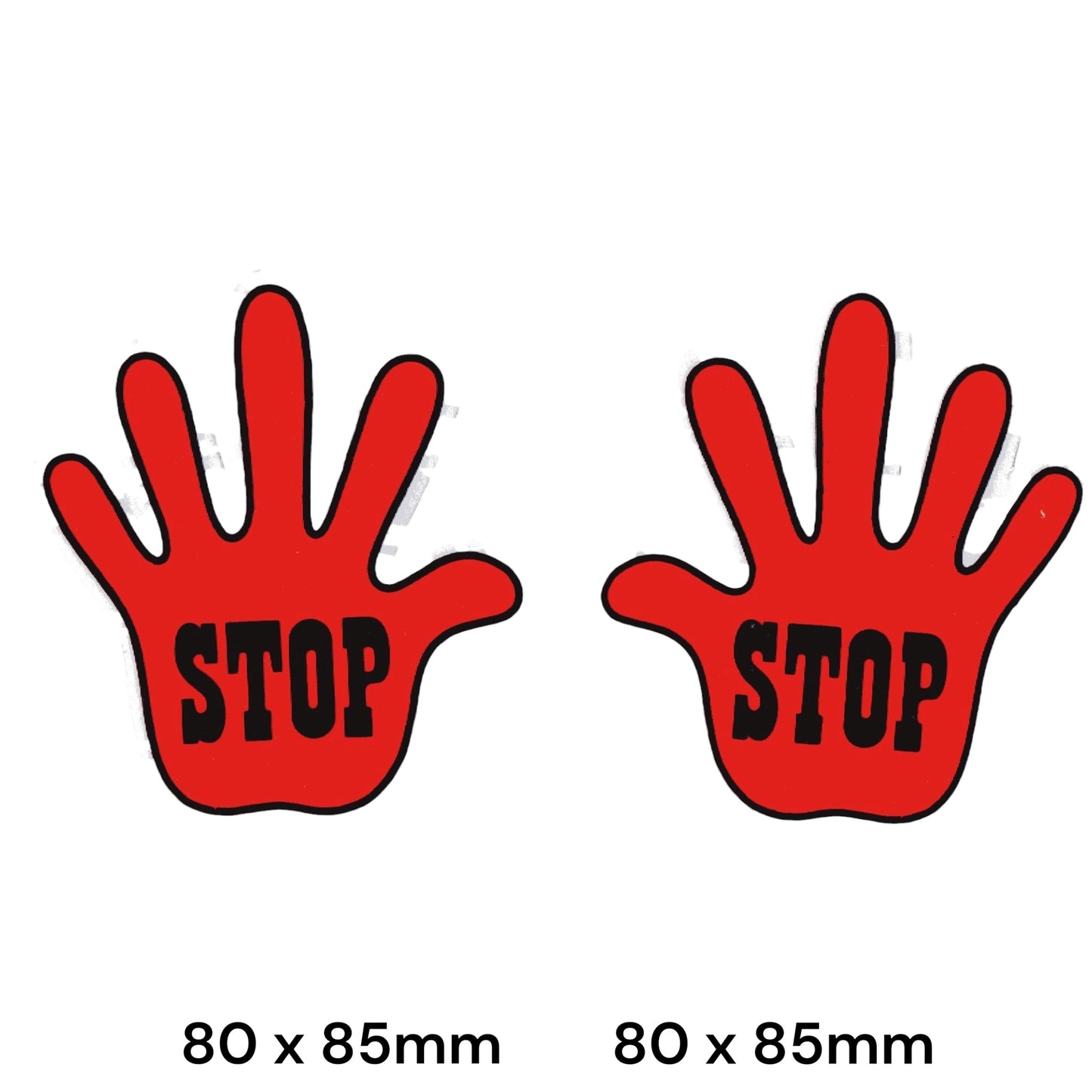 STOP Hand Sticker 2-Pack | Warning Car Motorcycle Decal