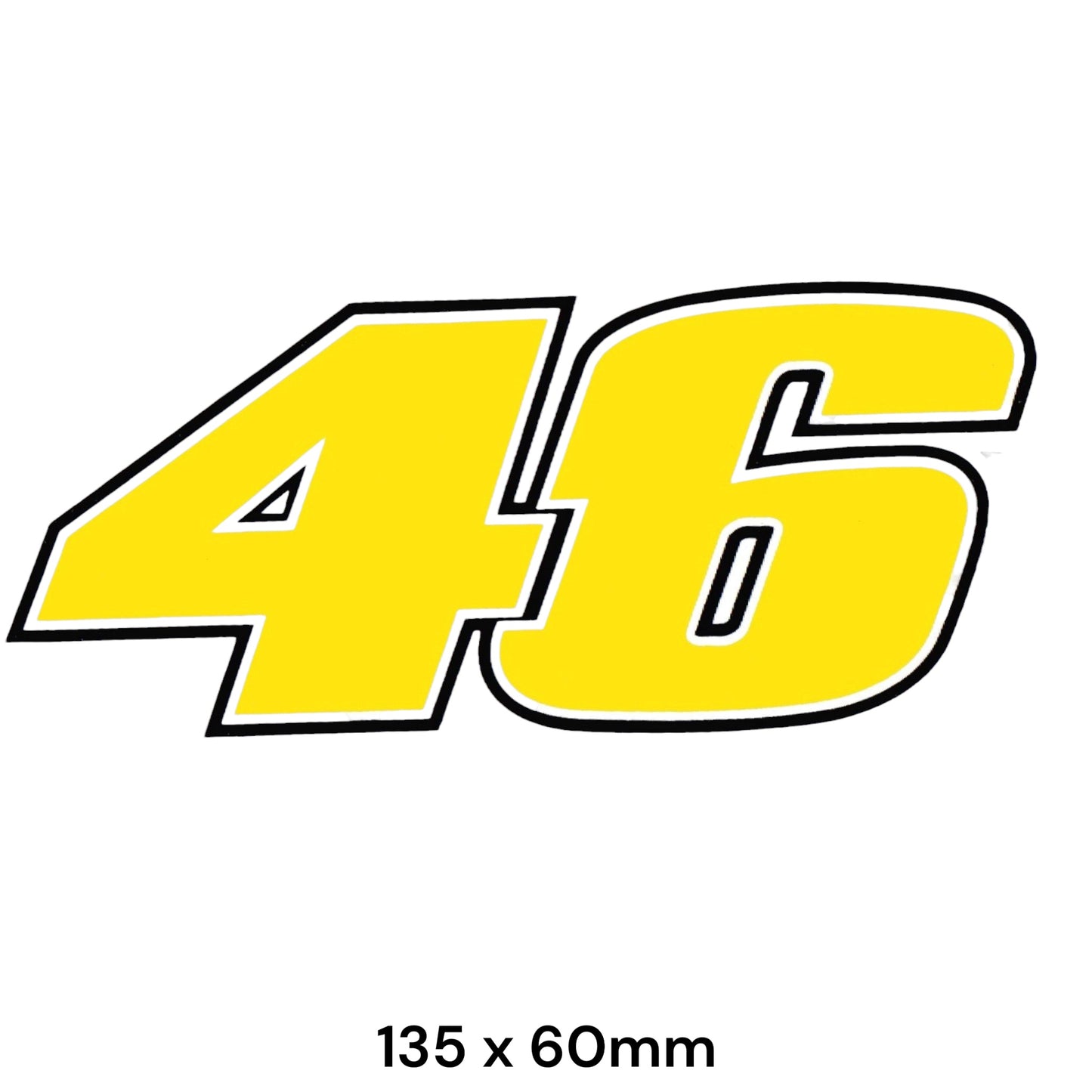 Valentino Rossi 46 Number Sticker 2-Pack | MotoGP VR46 Motorcycle Decal