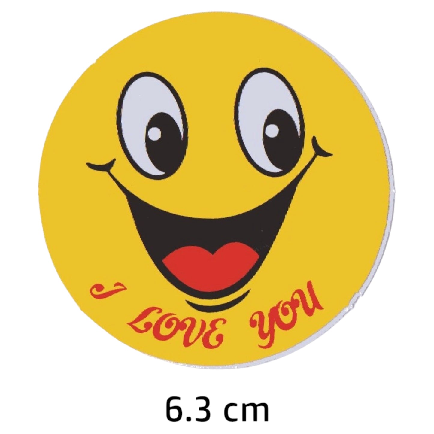 Smiley I Love You Round Sticker 2-Pack | Funny Happy Face Car Decal