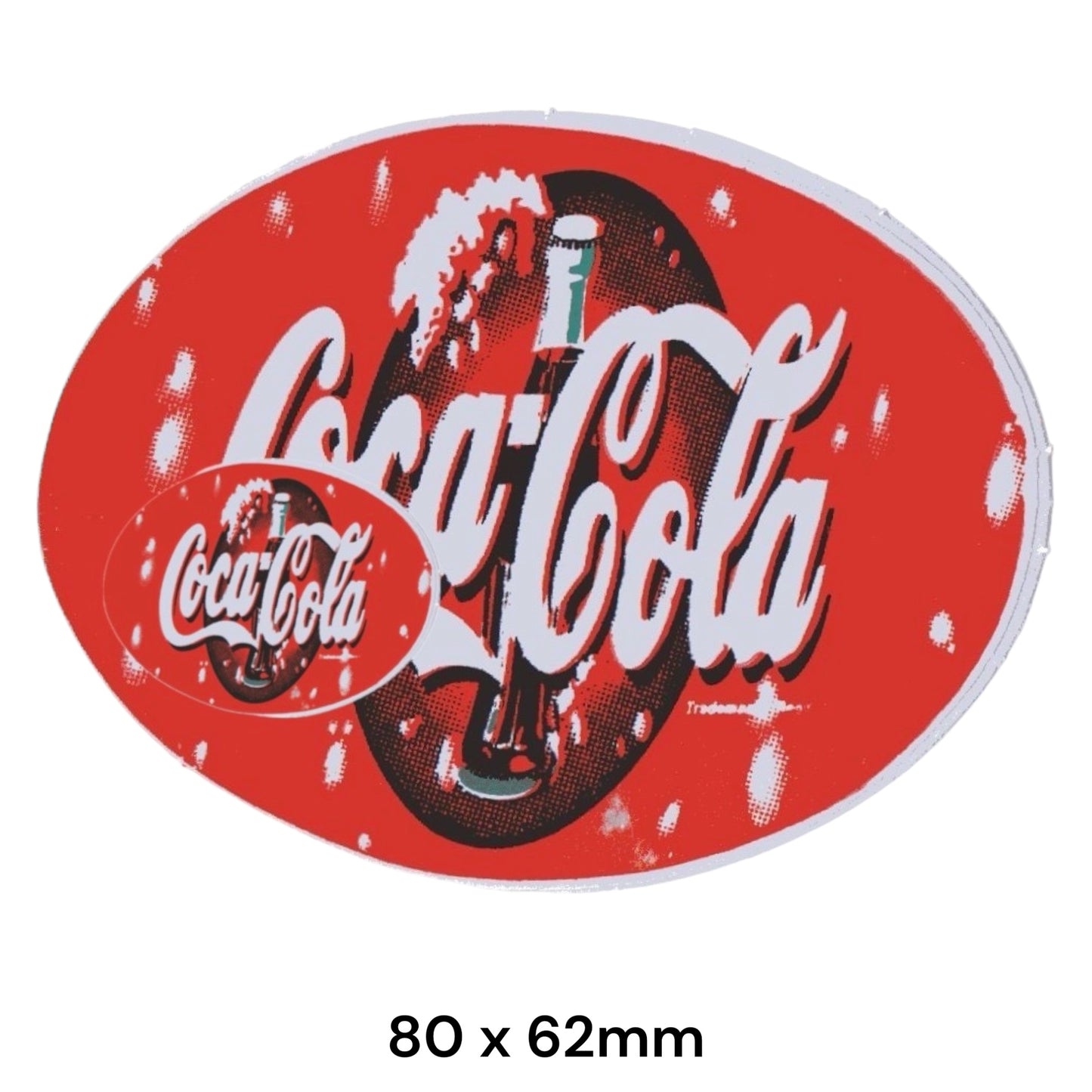 Coca-Cola Retro Oval Sticker 2-Pack | Vintage Soda Pop Car Decal 80x62mm