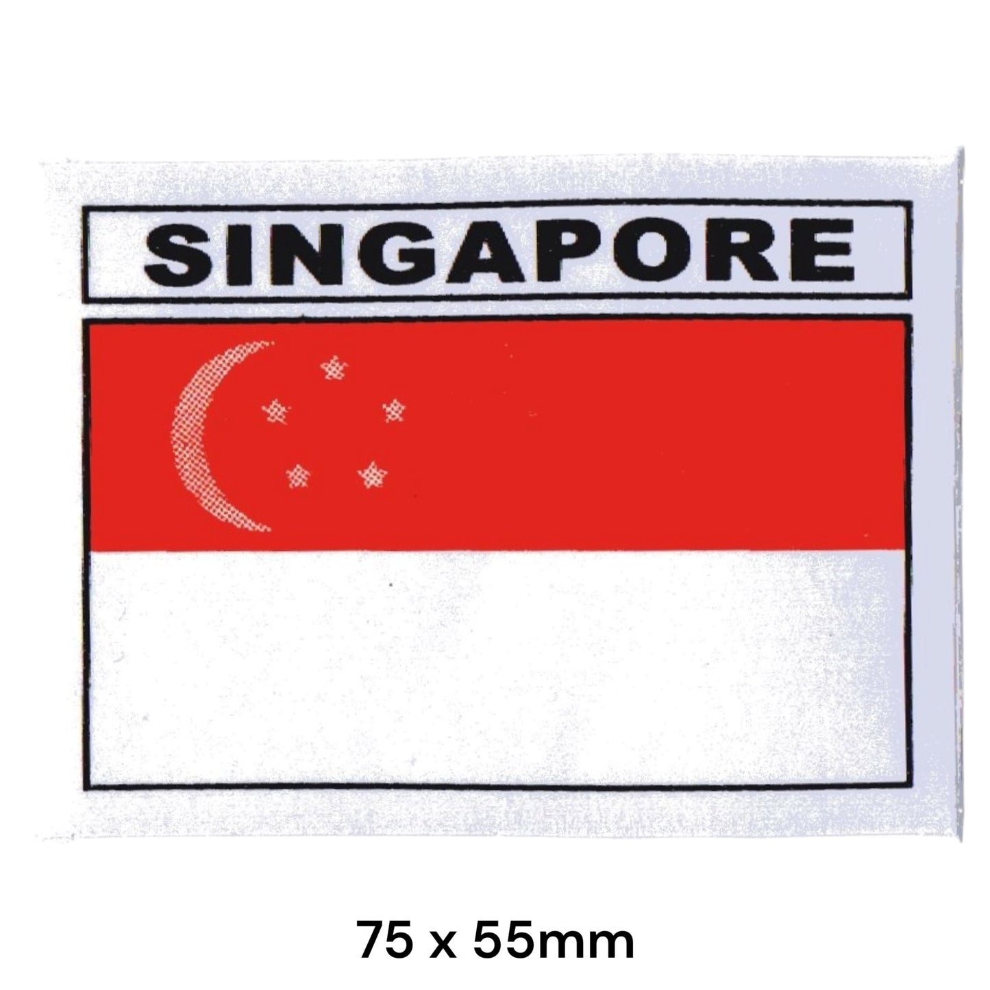 Singapore Flag Sticker 2-Pack | National Flag Car Decal 75x55mm