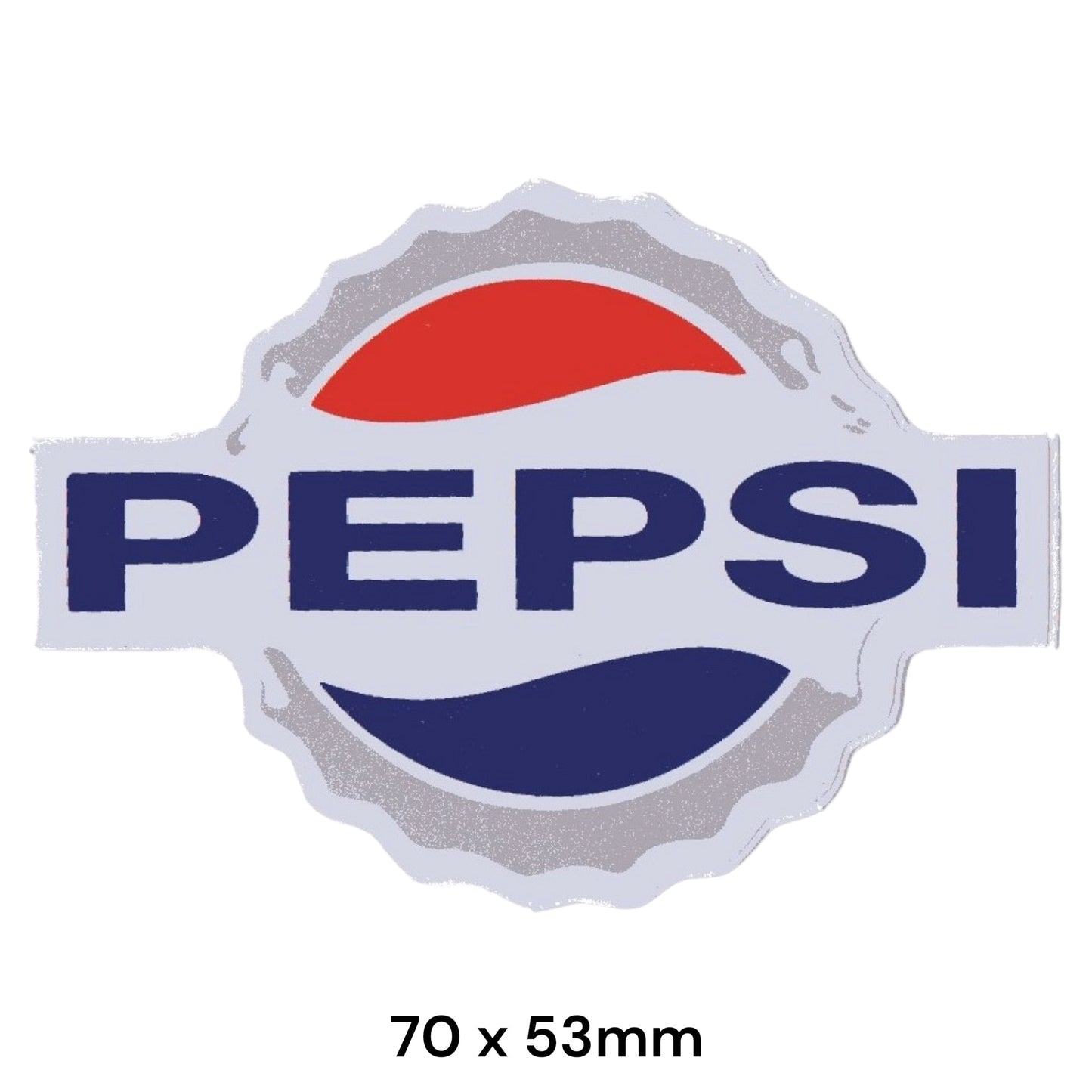 Pepsi Bottle Cap Sticker 2-Pack | Retro Soda Pop Car Decal 70x53mm