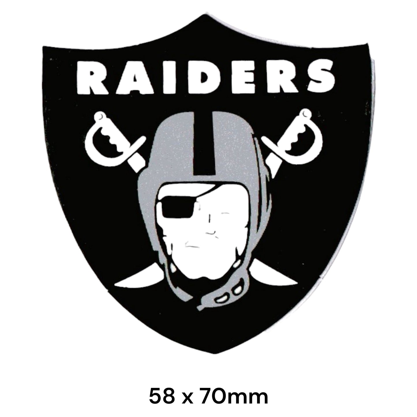 Las Vegas Raiders Shield Sticker 2-Pack | NFL Car Decal 58x70mm