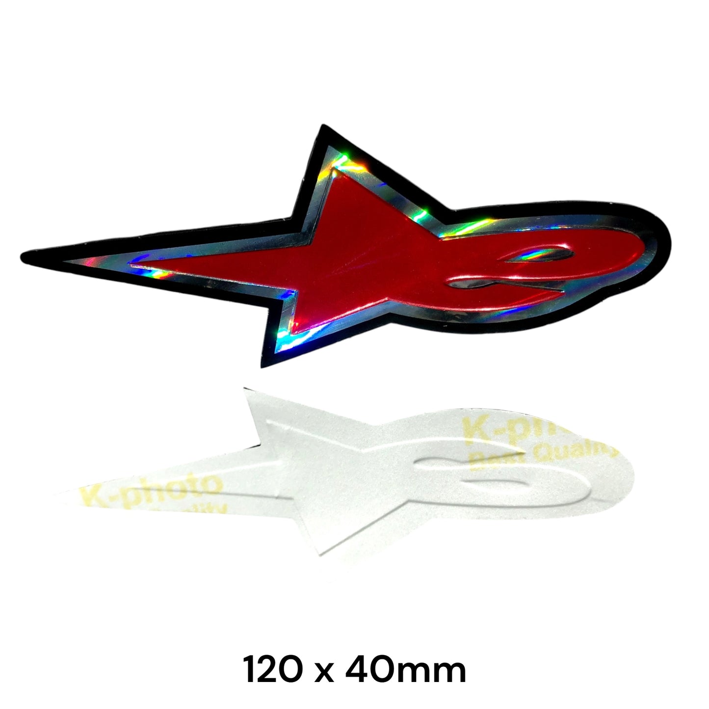 Alpinestars Atech 3D Dome Sticker Holographic Red | Motorcycle Car Decal