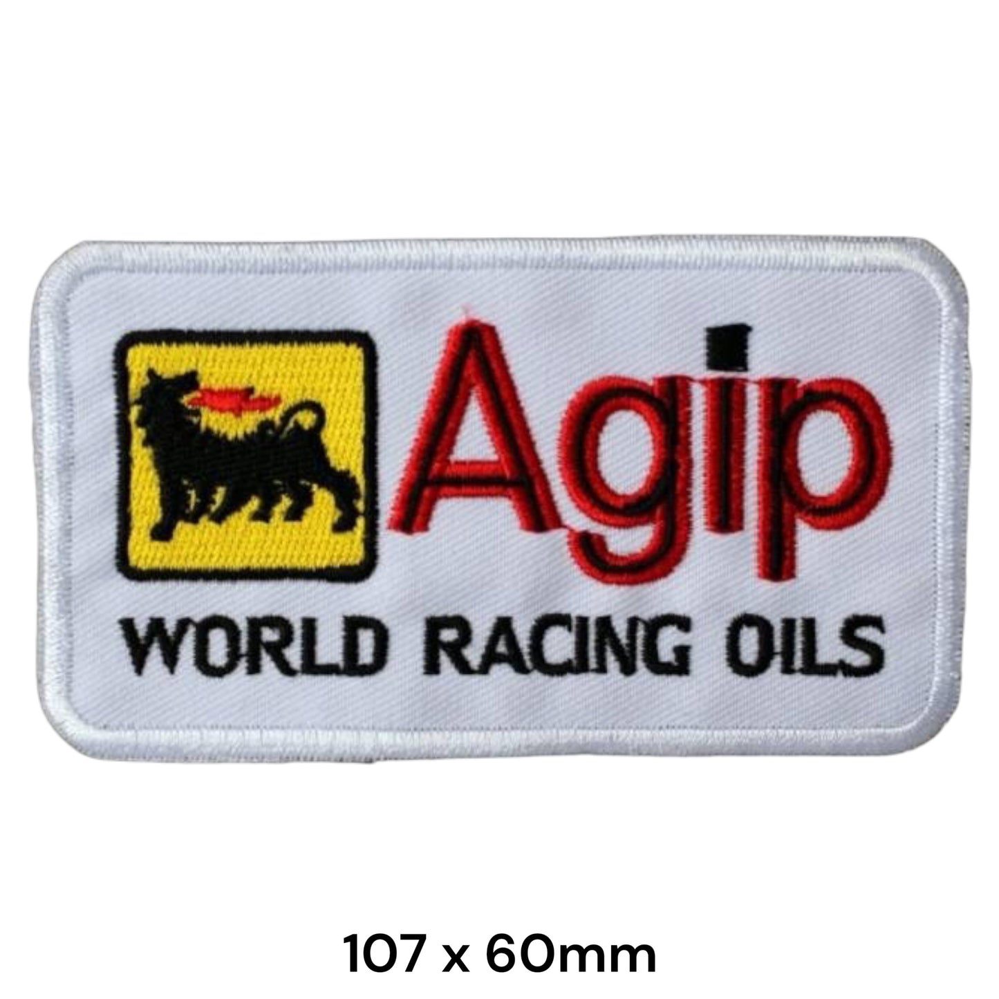 Agip World Racing Oils Embroidered Patch Iron-On Sew-On Vintage Petrol Formula 1 Classic Jacket Badge