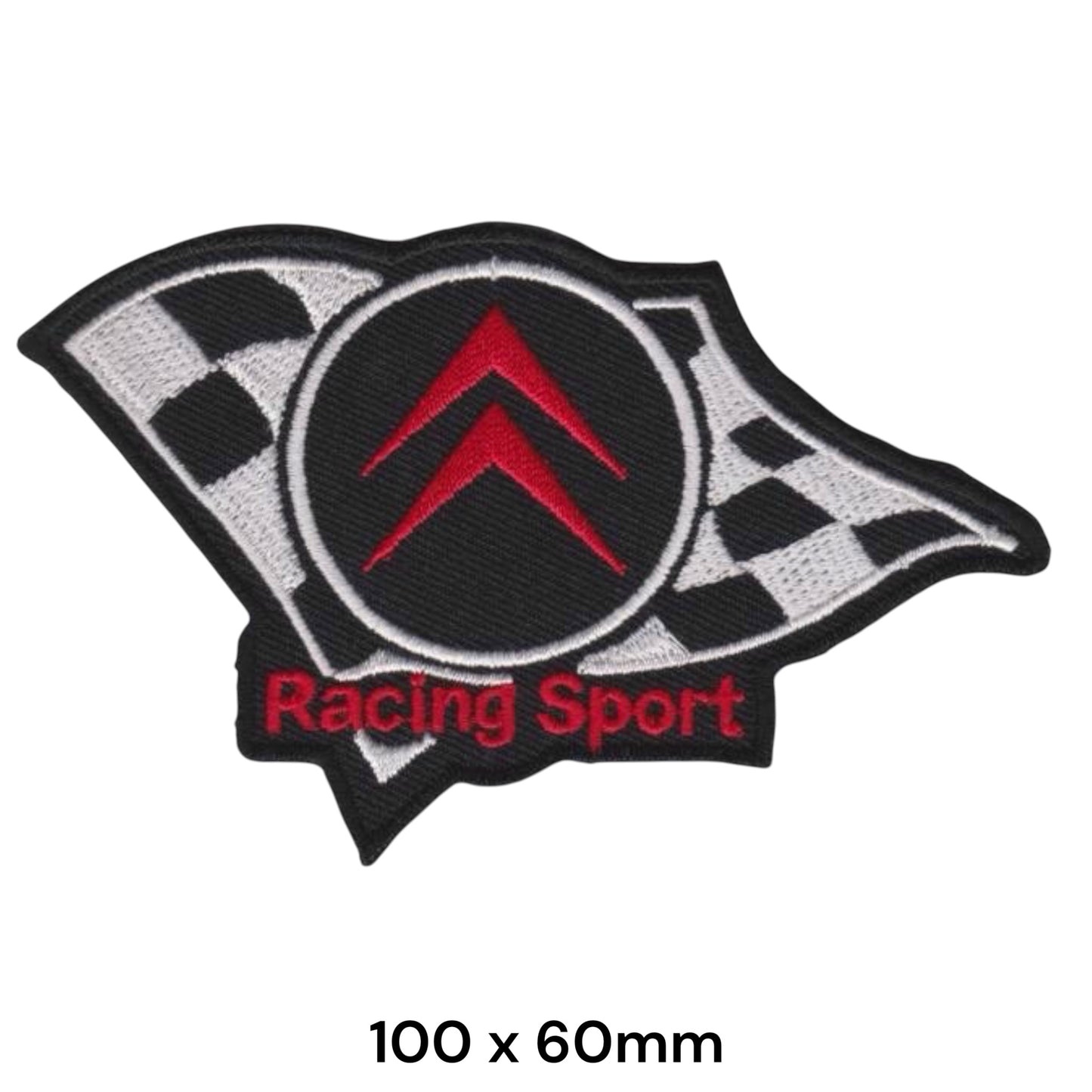 Citroen Racing Sport Checkered Flag Embroidered Patch Iron-On Sew-On WRC Rally Classic Car Jacket Badge