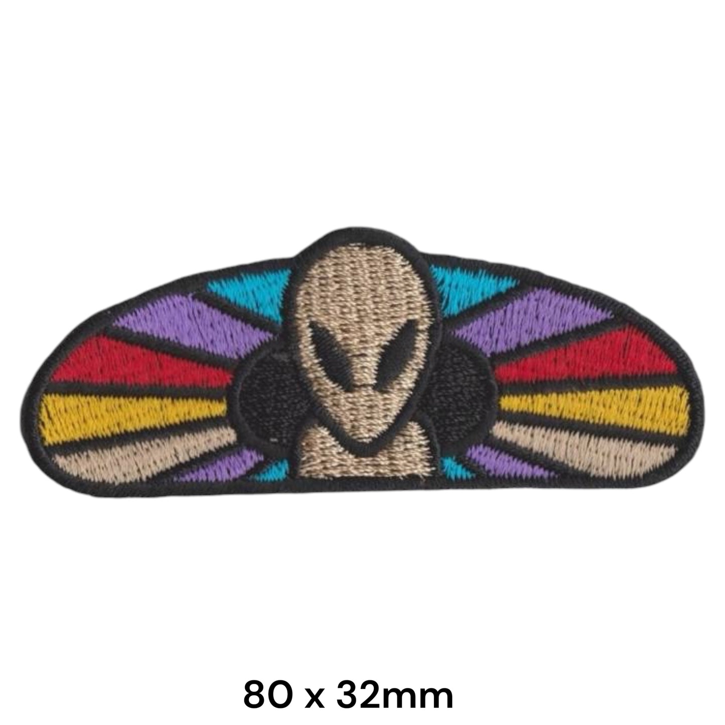 Alien Rainbow Ray Embroidered Patch Iron-On Sew-On UFO Space Badge