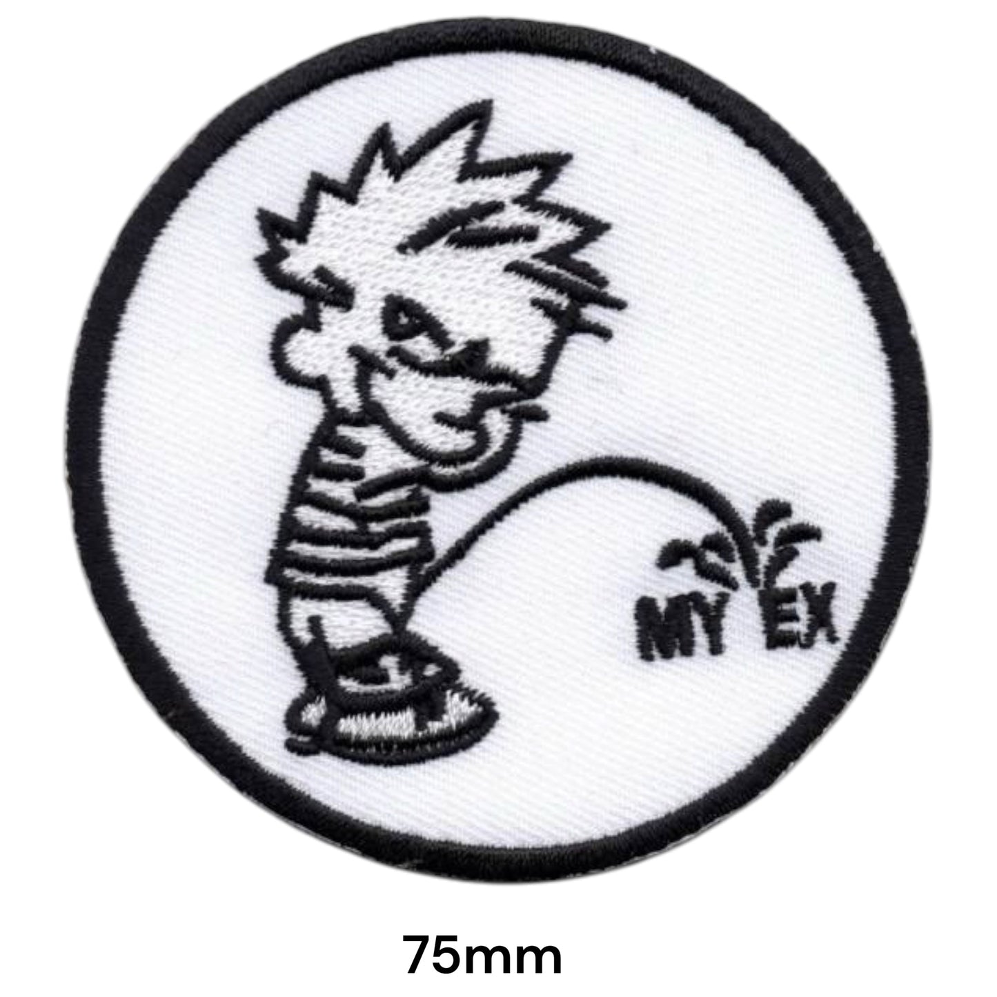 Pee On My Ex Round Embroidered Patch Iron-On Sew-On Funny Humour Badge