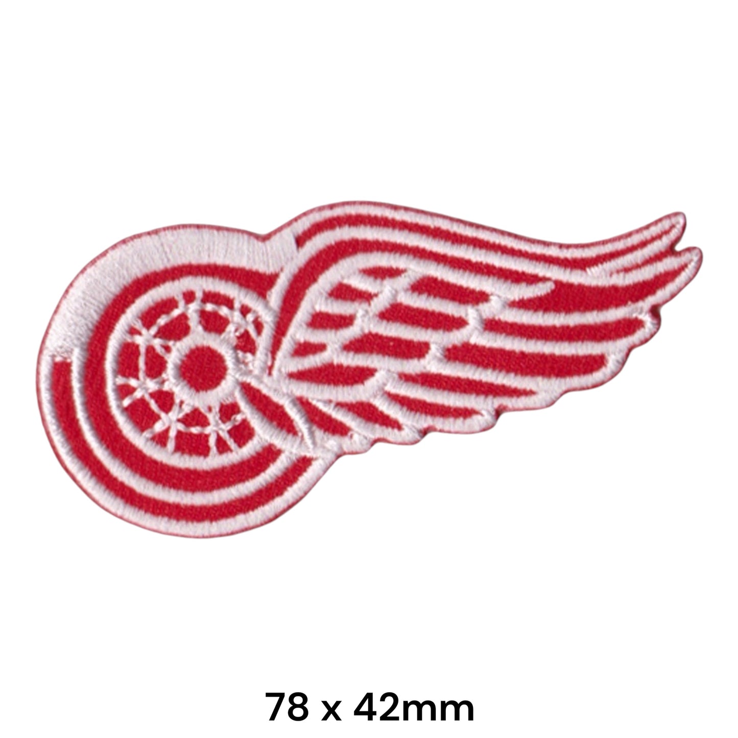 Red Winged Wheel Embroidered Patch Iron-On Sew-On Hockey Sports Badge