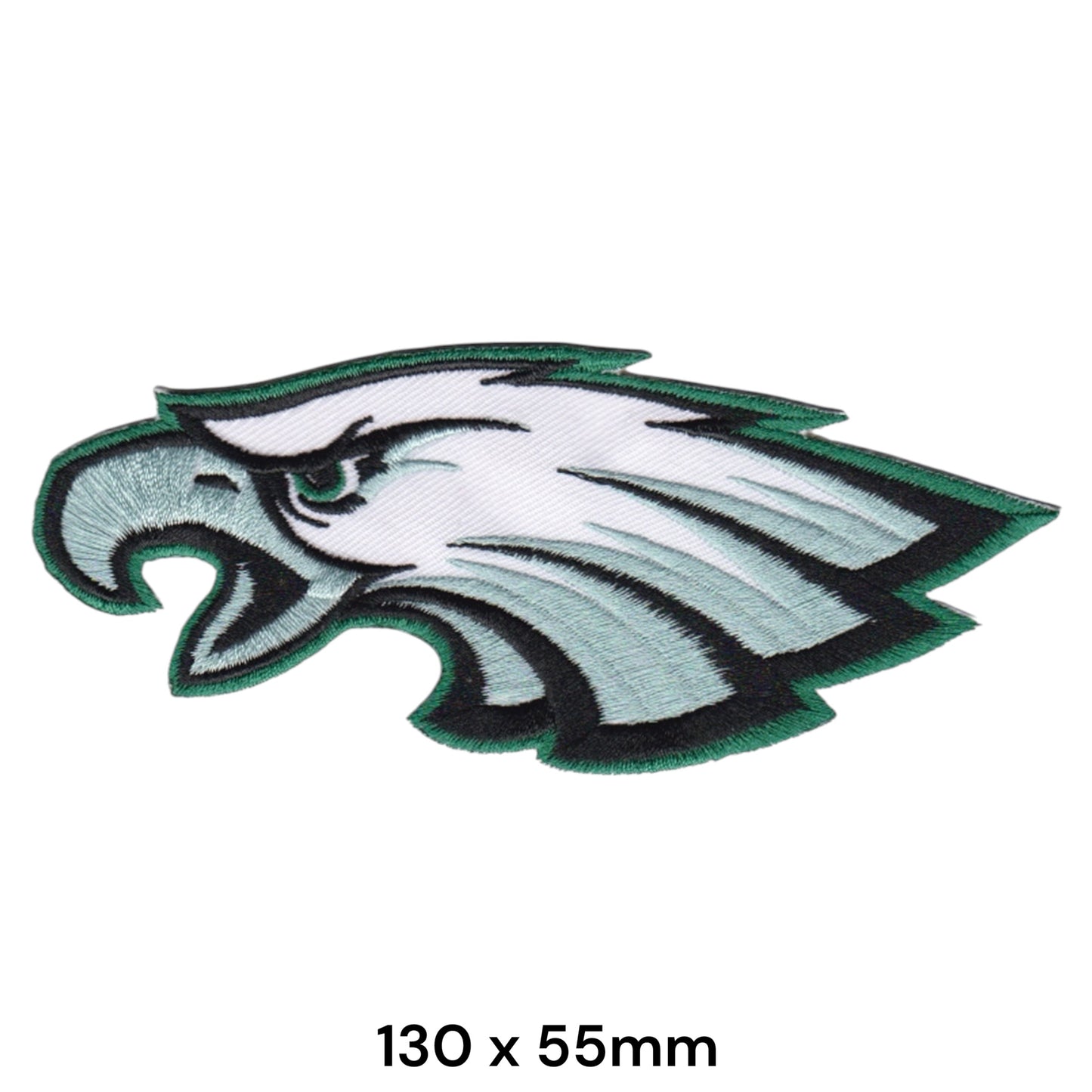 Green Eagle Head Embroidered Patch Iron-On Sew-On Football Sports Badge