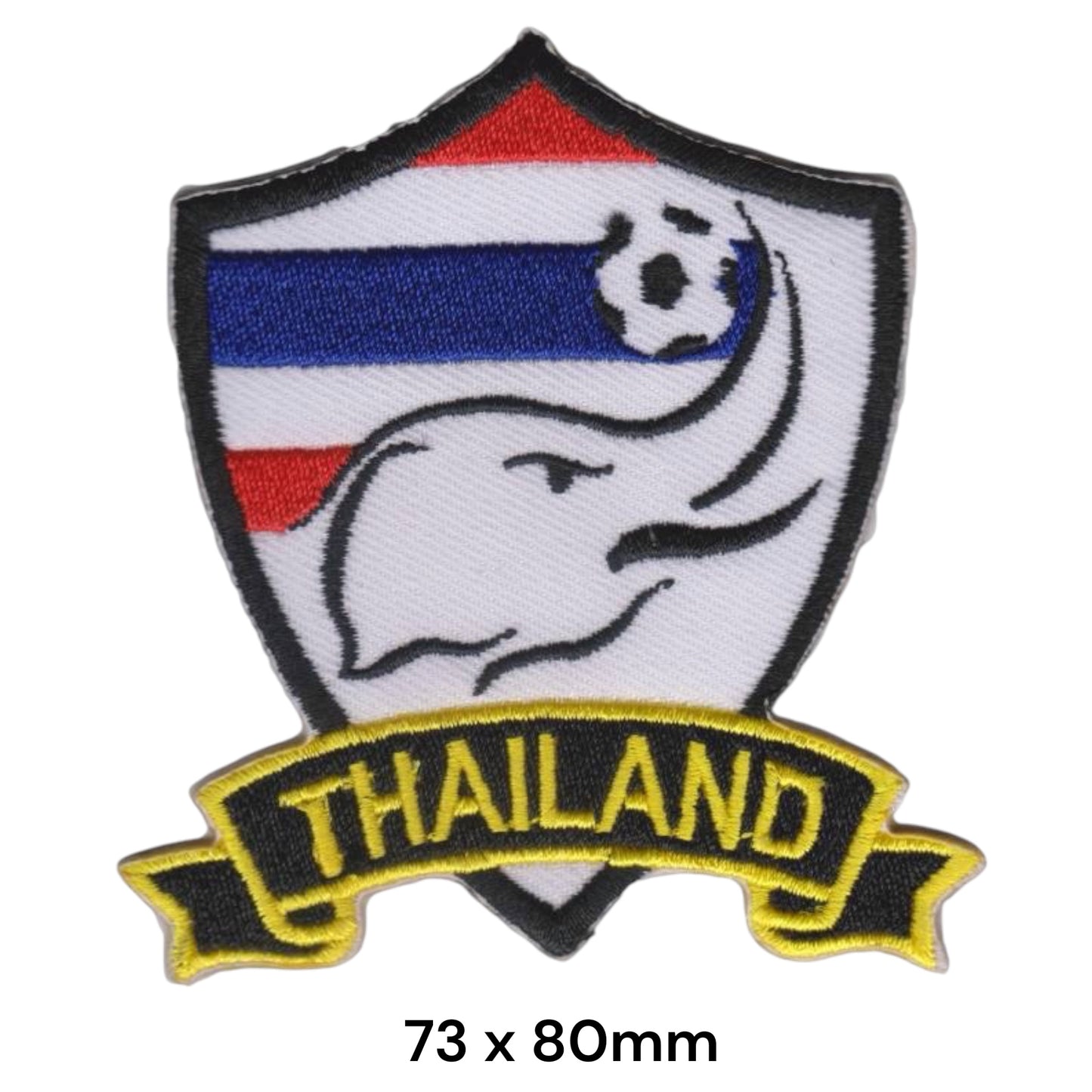 Thailand Football War Elephants Crest Embroidered Patch Iron-On Sew-On Badge