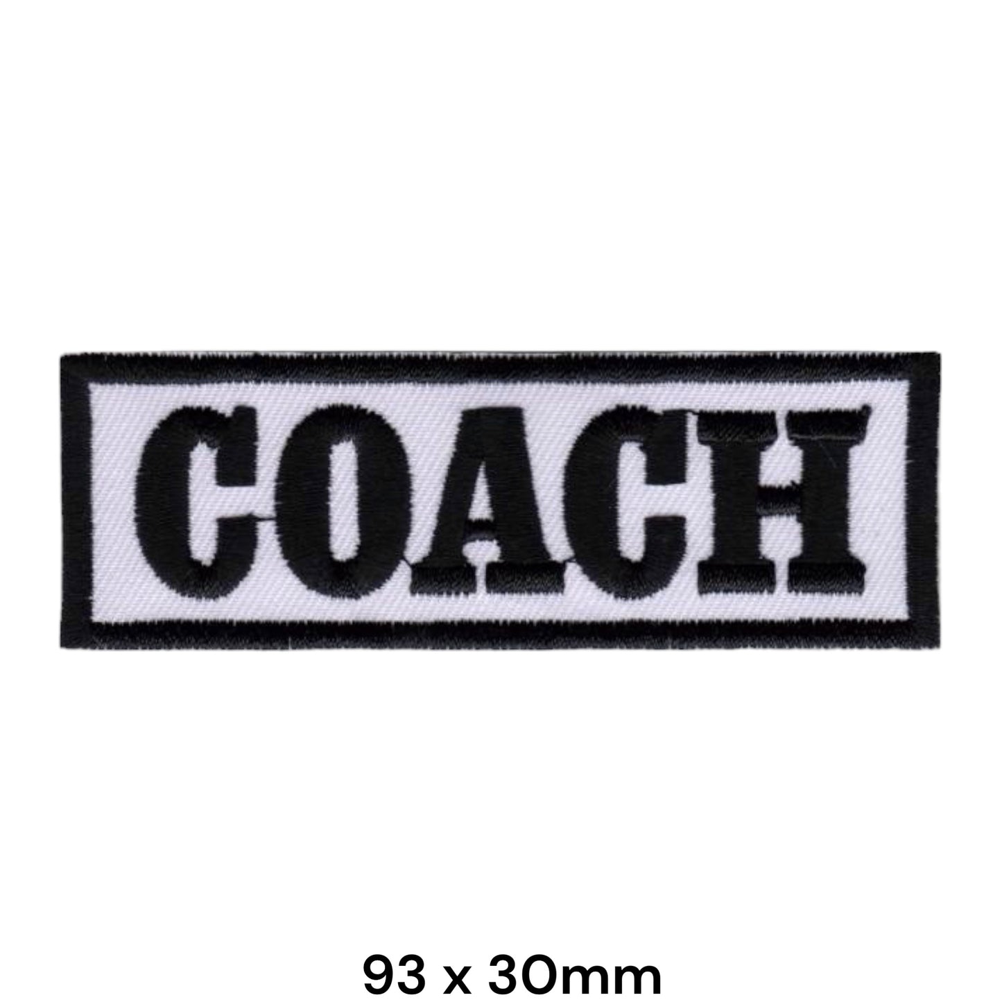 Coach Text Embroidered Patch Iron-On Sew-On Sports Name Badge