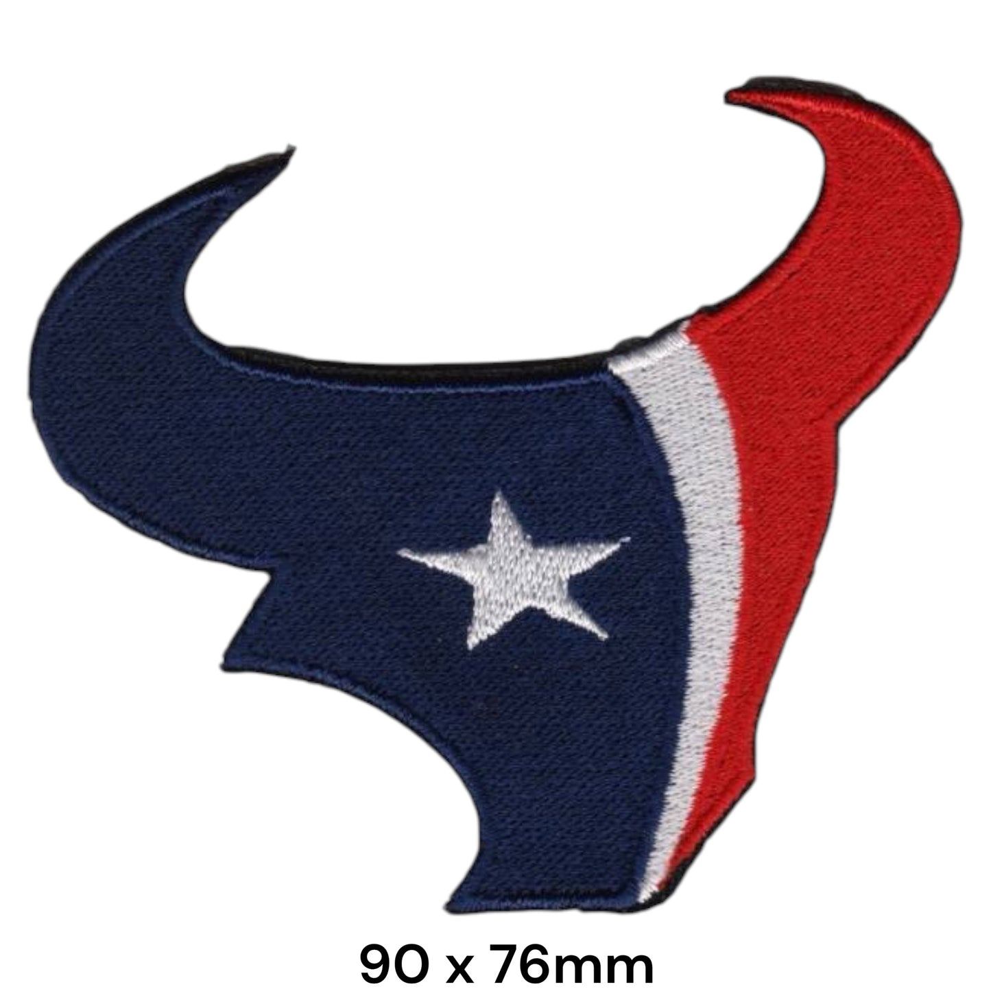 Houston Texans Bull Head Die-Cut Embroidered Patch Iron-On Sew-On NFL Football Badge