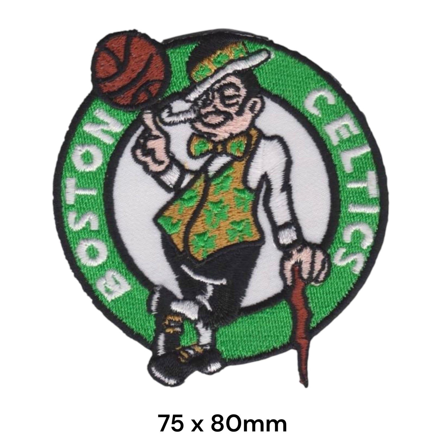 Boston Celtics Lucky Leprechaun Embroidered Patch Iron-On Sew-On NBA Basketball Badge
