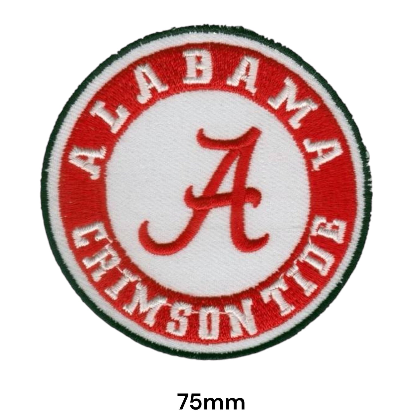 Alabama Crimson Tide Round Logo Embroidered Patch Iron-On Sew-On College Football Badge