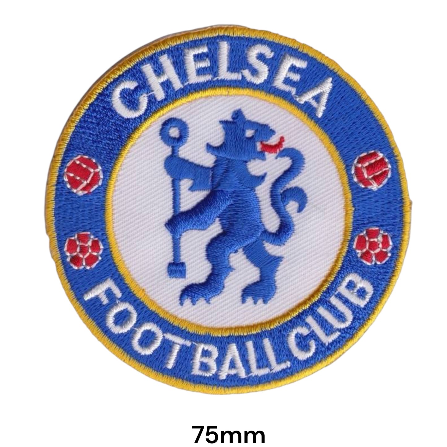 Chelsea FC Round Crest Embroidered Patch Iron-On Sew-On Football Club Badge