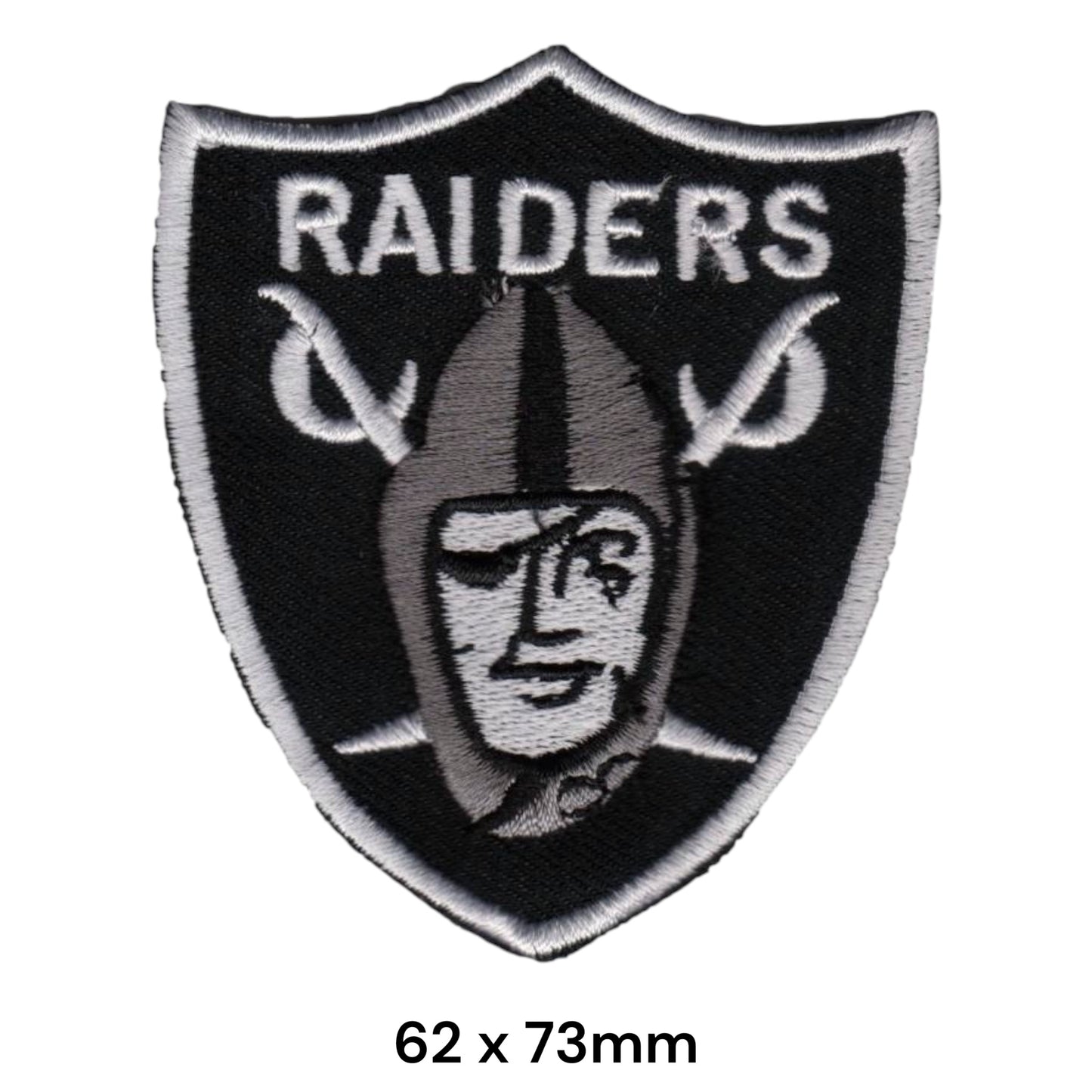 Las Vegas Raiders Shield Embroidered Patch 62x73mm black white silver