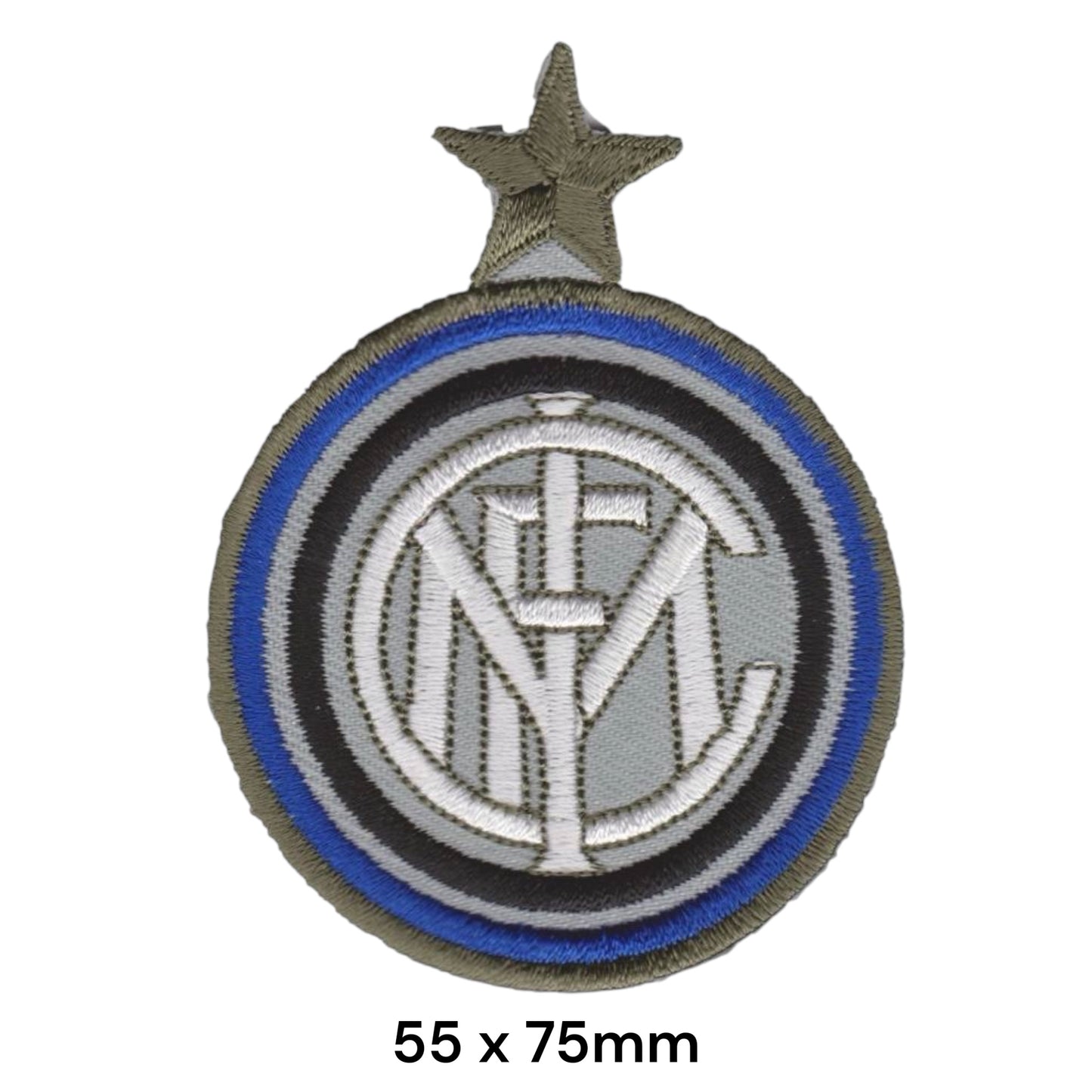 Inter Milan Crest Embroidered Patch 55x75mm blue black white gold