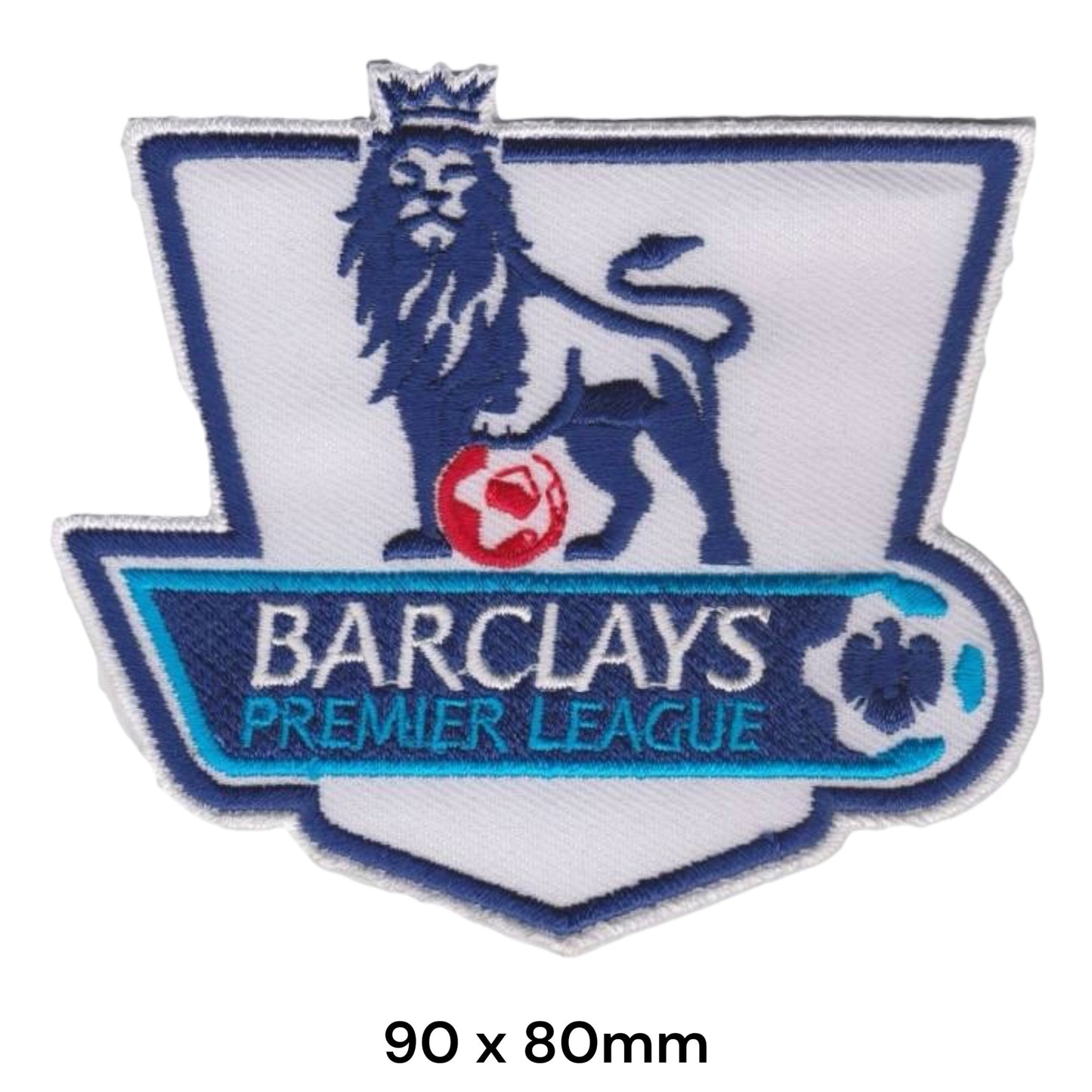 Barclays Premier League Logo Embroidered Patch 90x80mm white blue turquoise