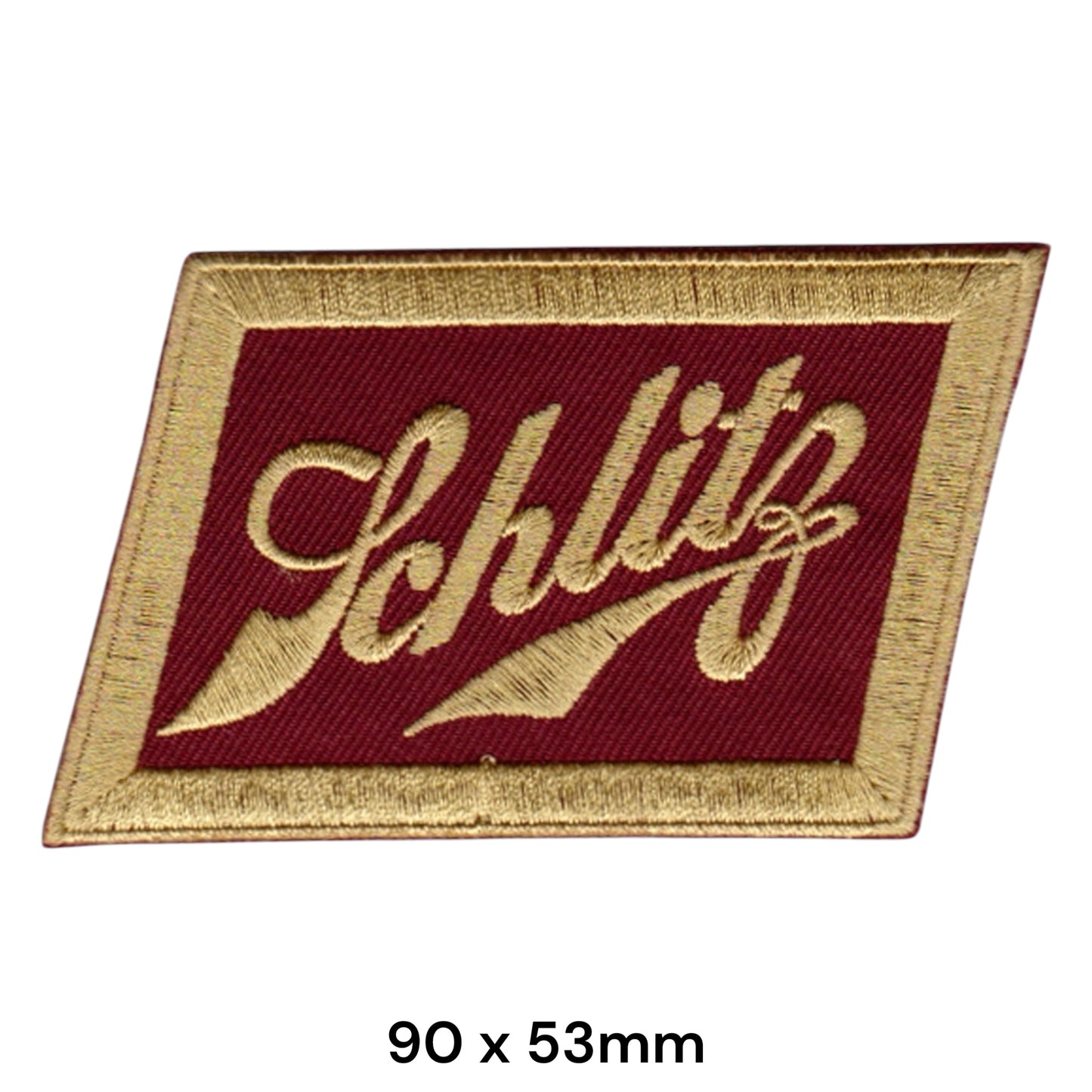 Schlitz Beer Logo Embroidered Patch 90x53mm dark red gold