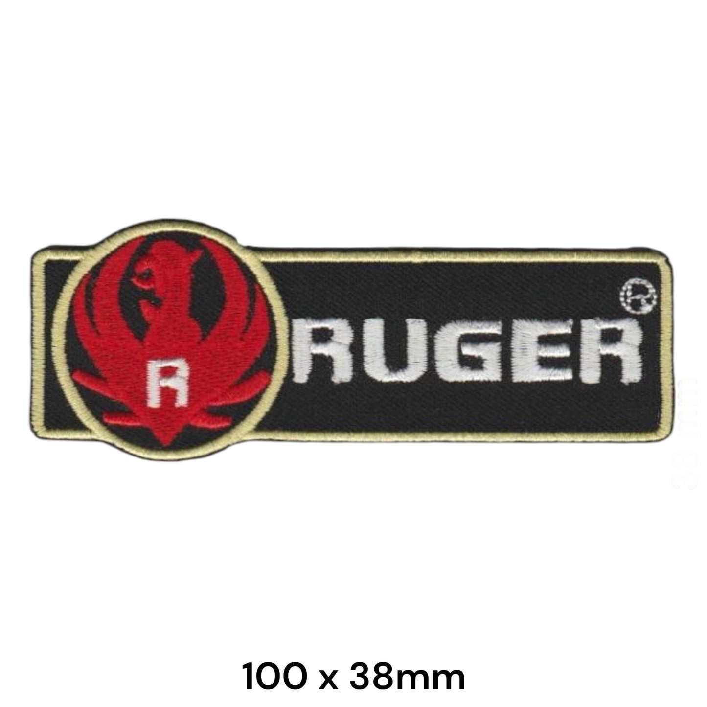 Ruger Firearms Phoenix Logo Embroidered Patch 100x38mm black red white gold