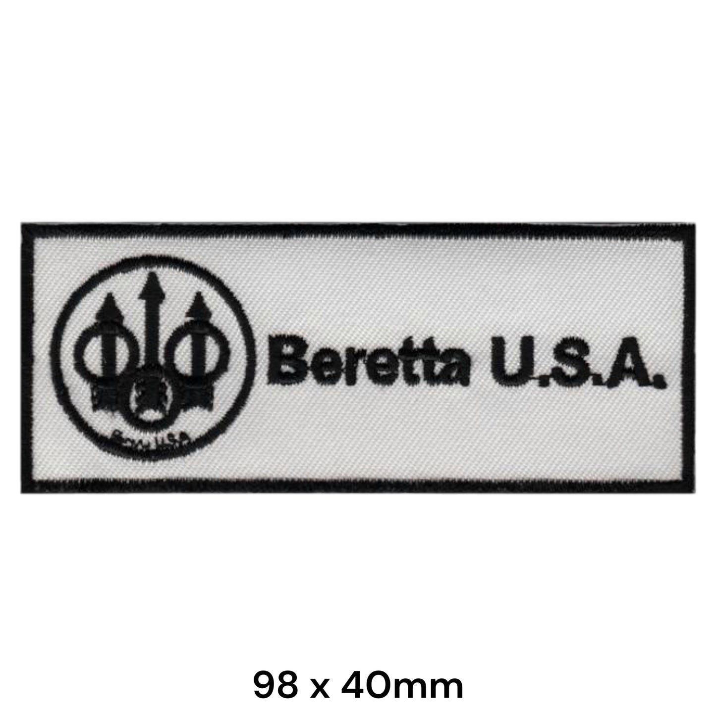 Beretta U.S.A. Logo Strip Embroidered Patch 98x40mm white black