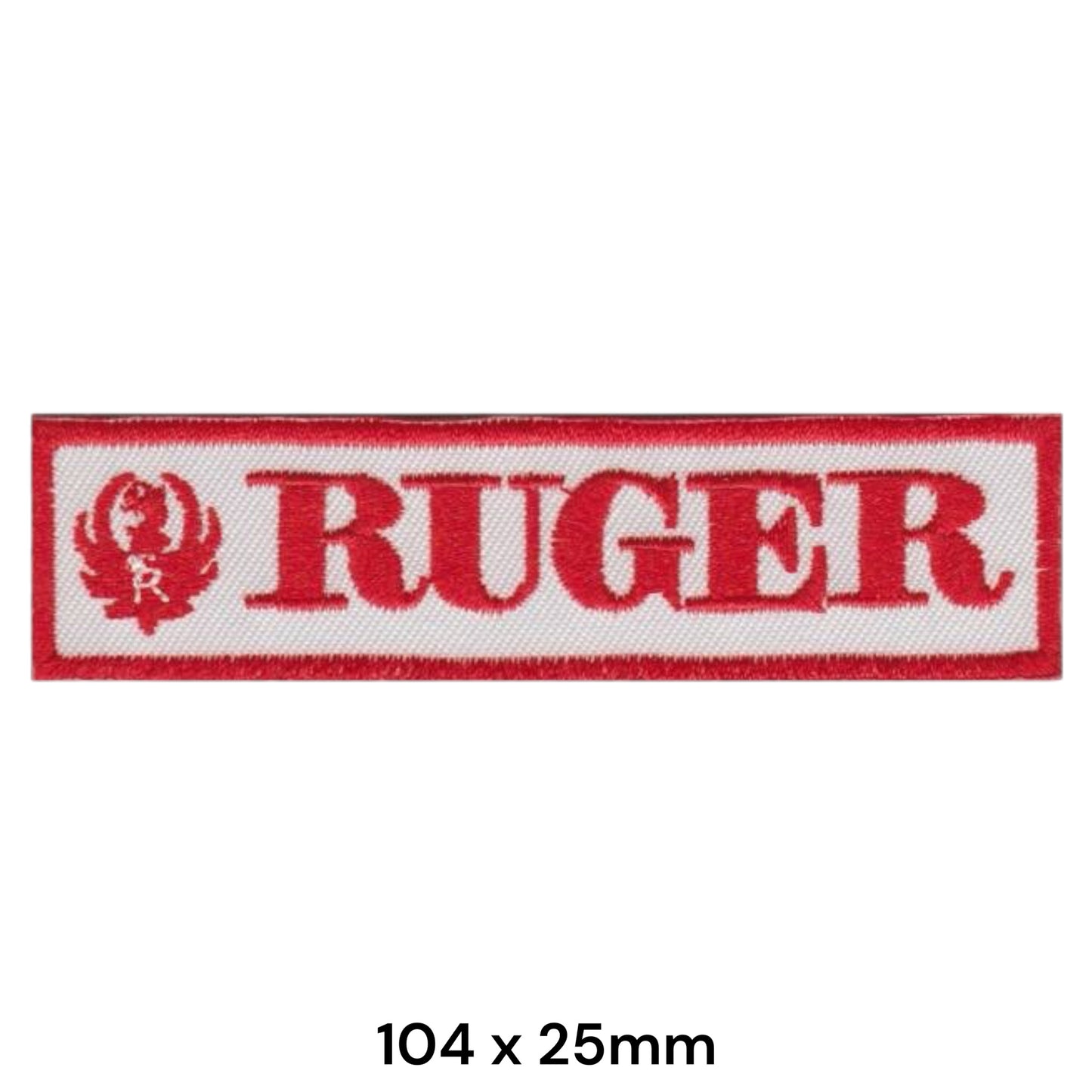 Ruger Logo Strip Embroidered Patch 104x25mm white red