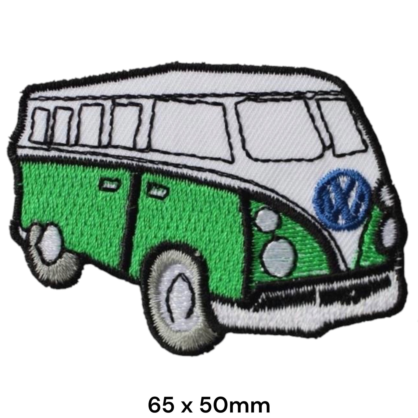 Volkswagen VW T1 Bulli Campervan White Green Embroidered Patch 65x50mm