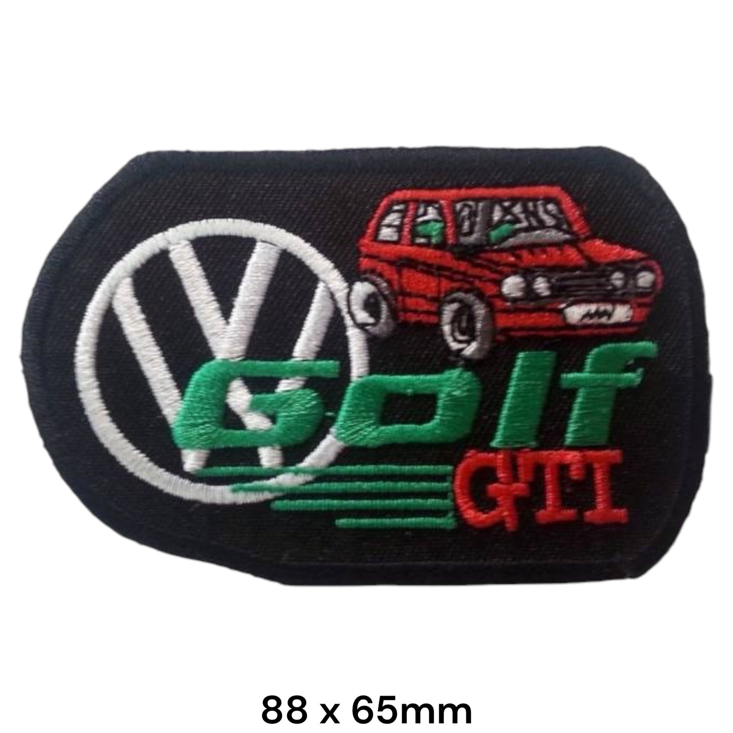 Volkswagen VW Golf GTI Embroidered Patch 88x65mm black red green white