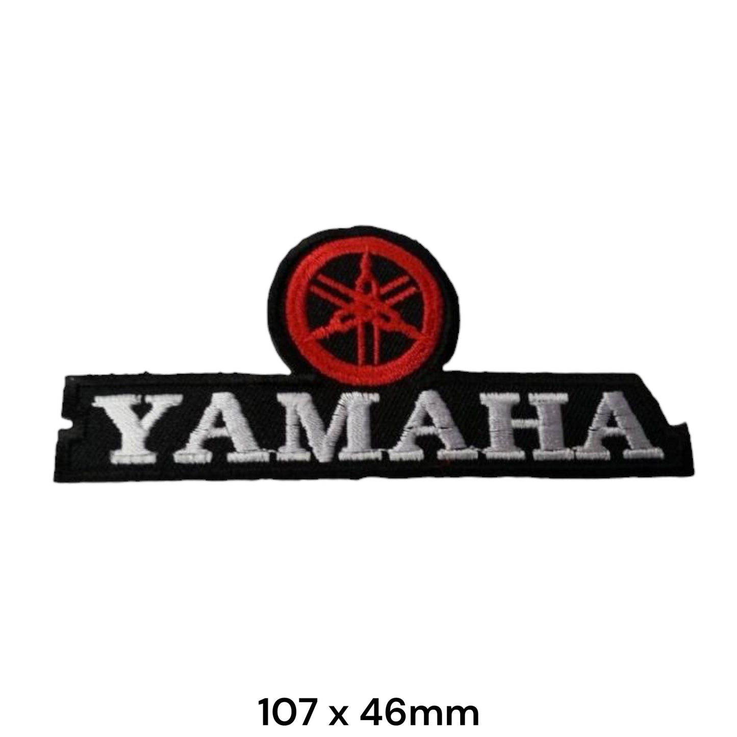 Yamaha Tuning Fork Stack Red Embroidered Patch 107x46mm – Black, Red & White