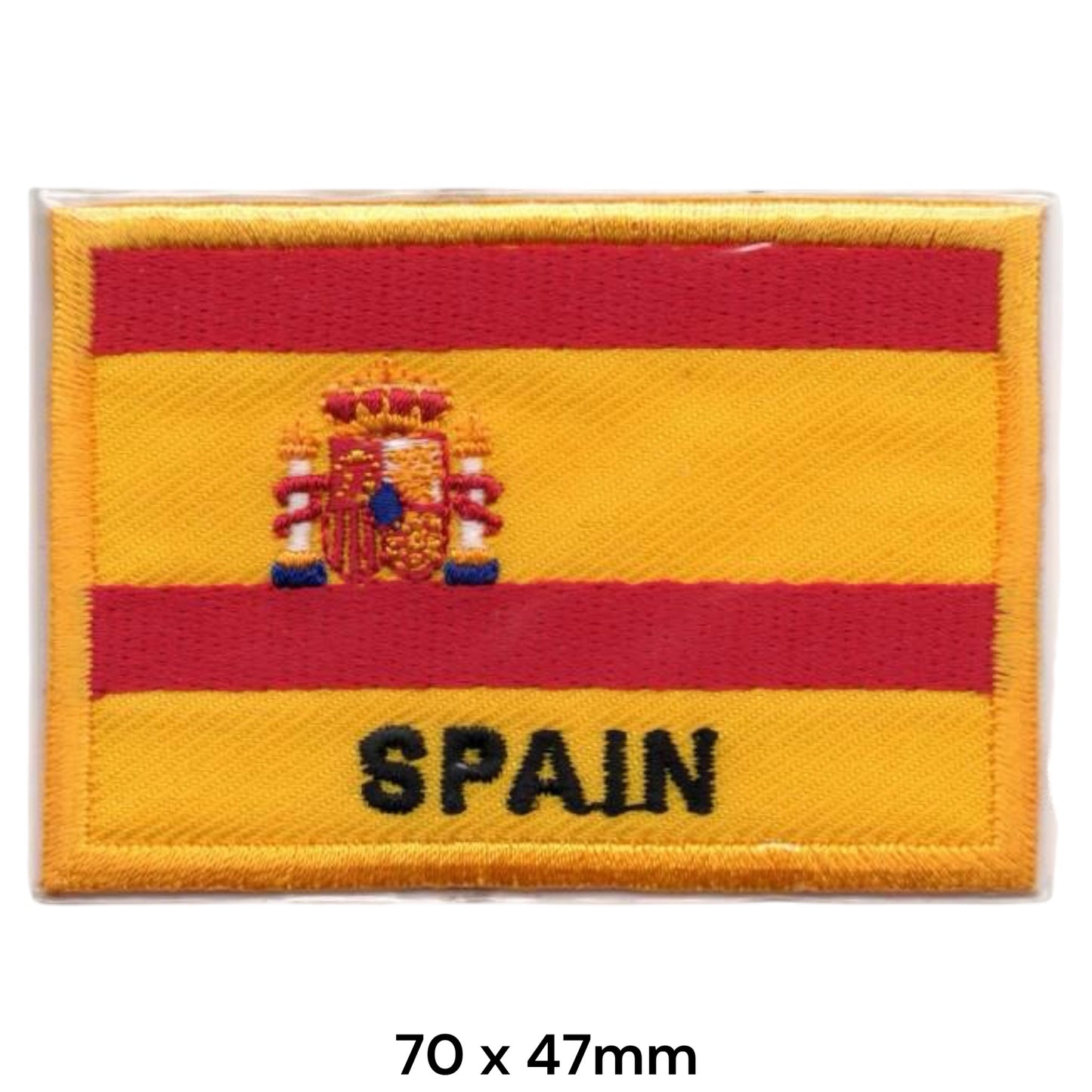 Spain Flag Crest Embroidered Patch 70x47mm – Red, Yellow & Gold