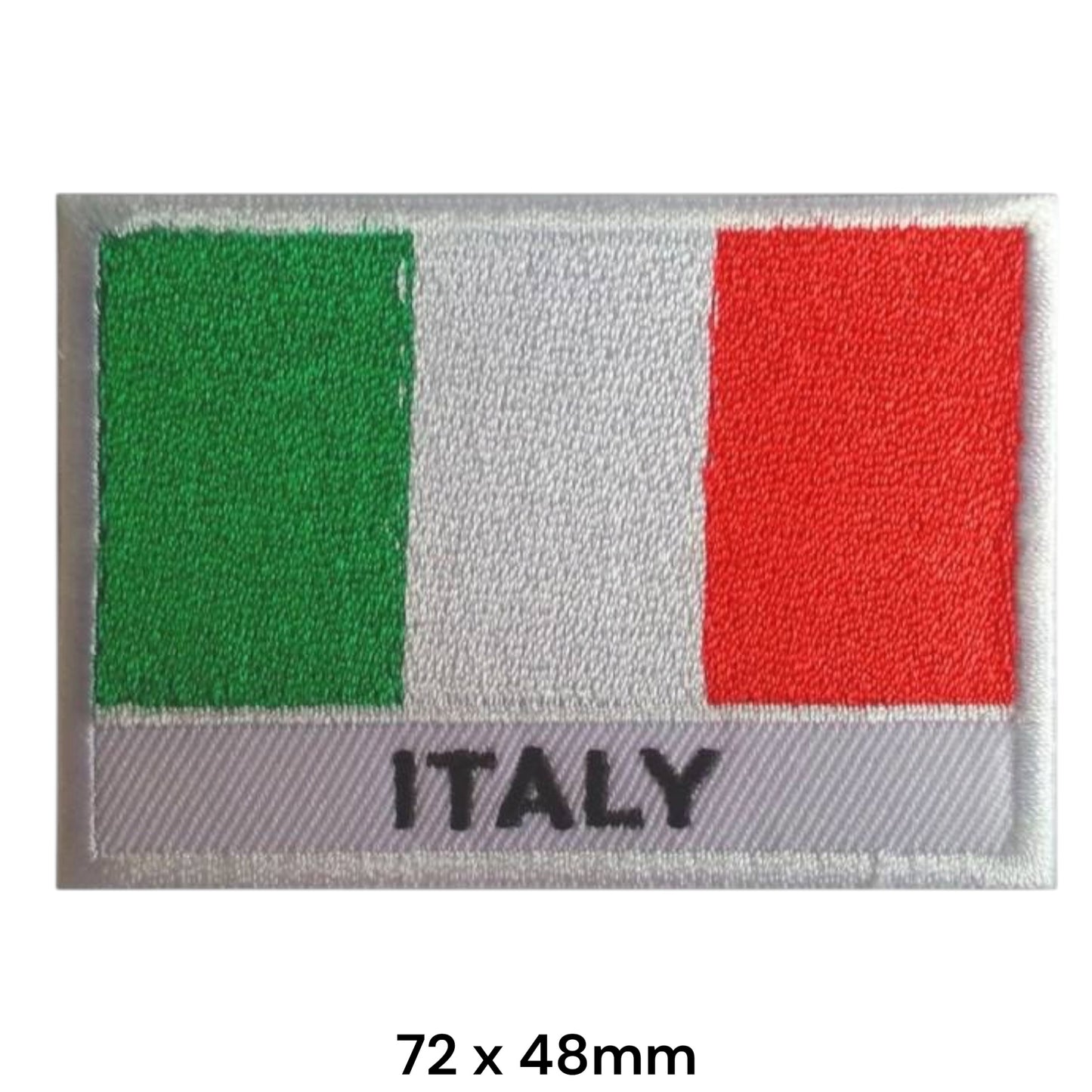 Italy Flag Embroidered Patch 72x48mm – Green, White & Red