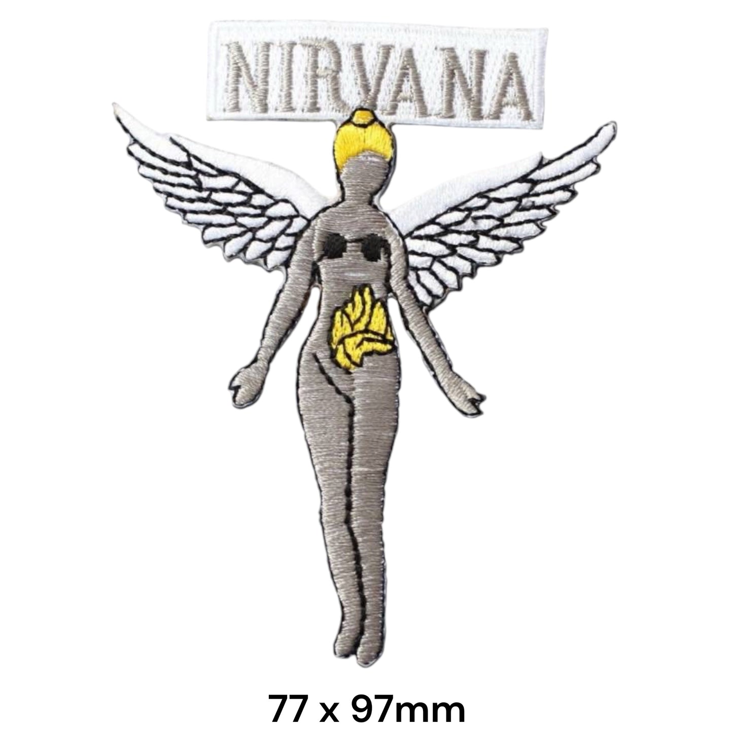 Nirvana In Utero Angel Embroidered Patch 77x97mm – White, Grey, Black & Yellow