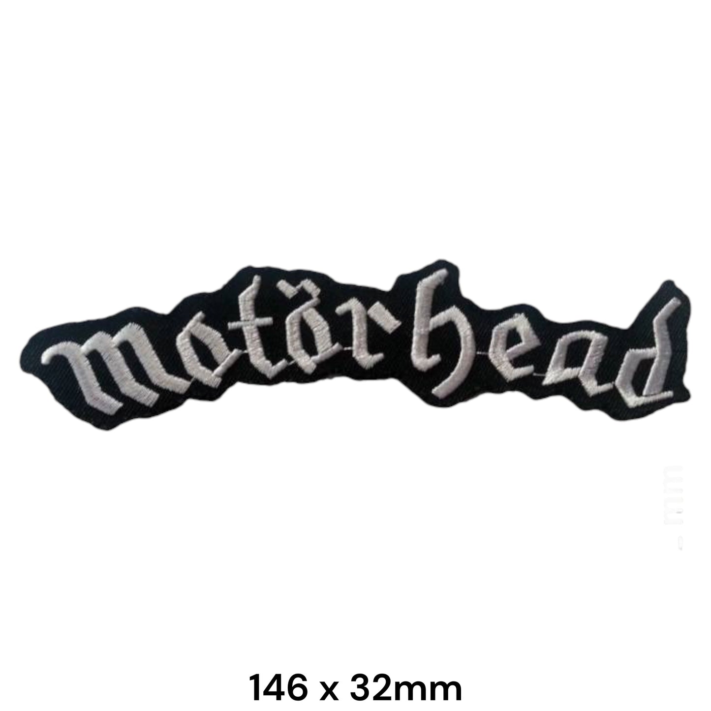 Motörhead Logo Script Strip Embroidered Patch 146x32mm – Black & White