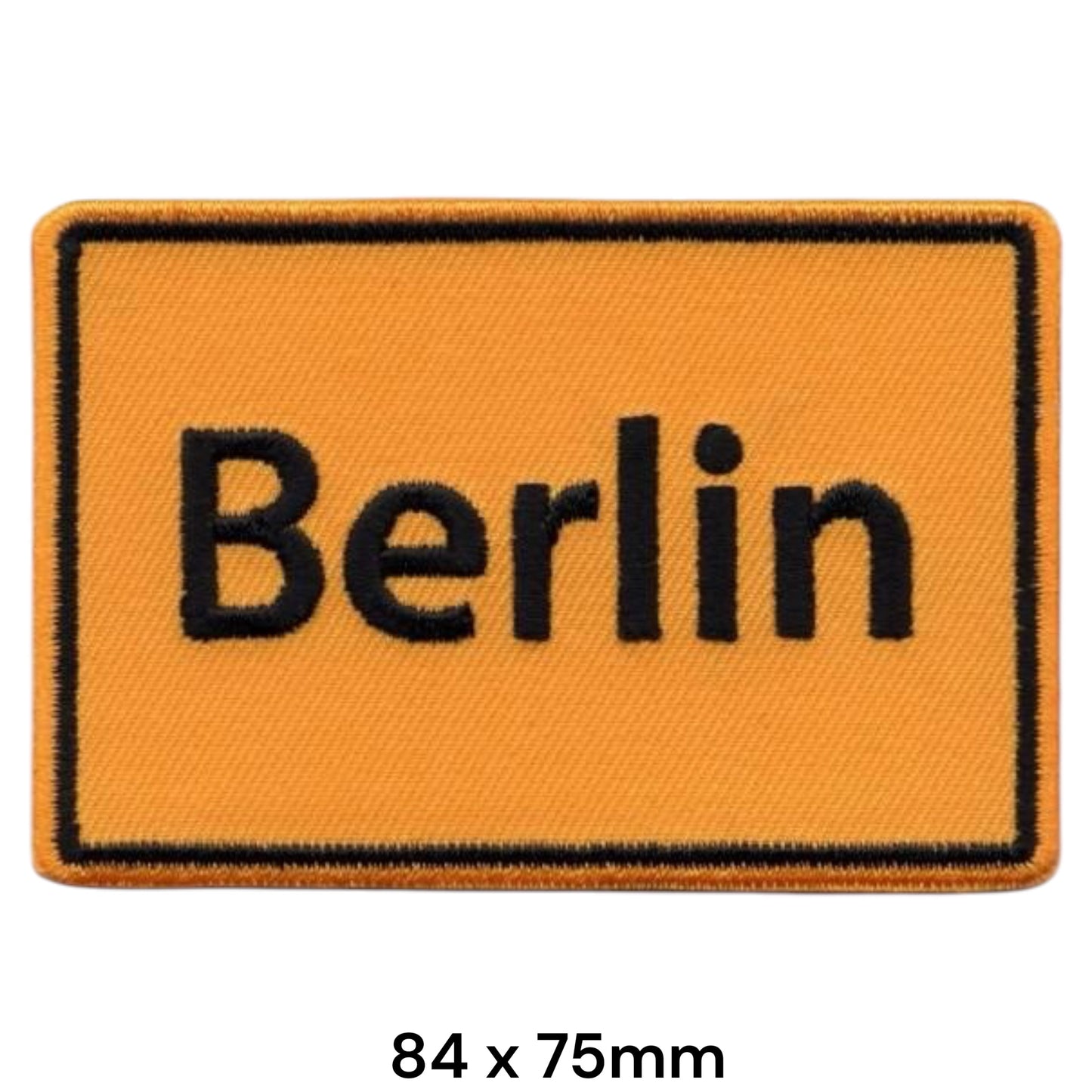 Berlin Ortsschild Embroidered Patch 84x75mm – Yellow & Black